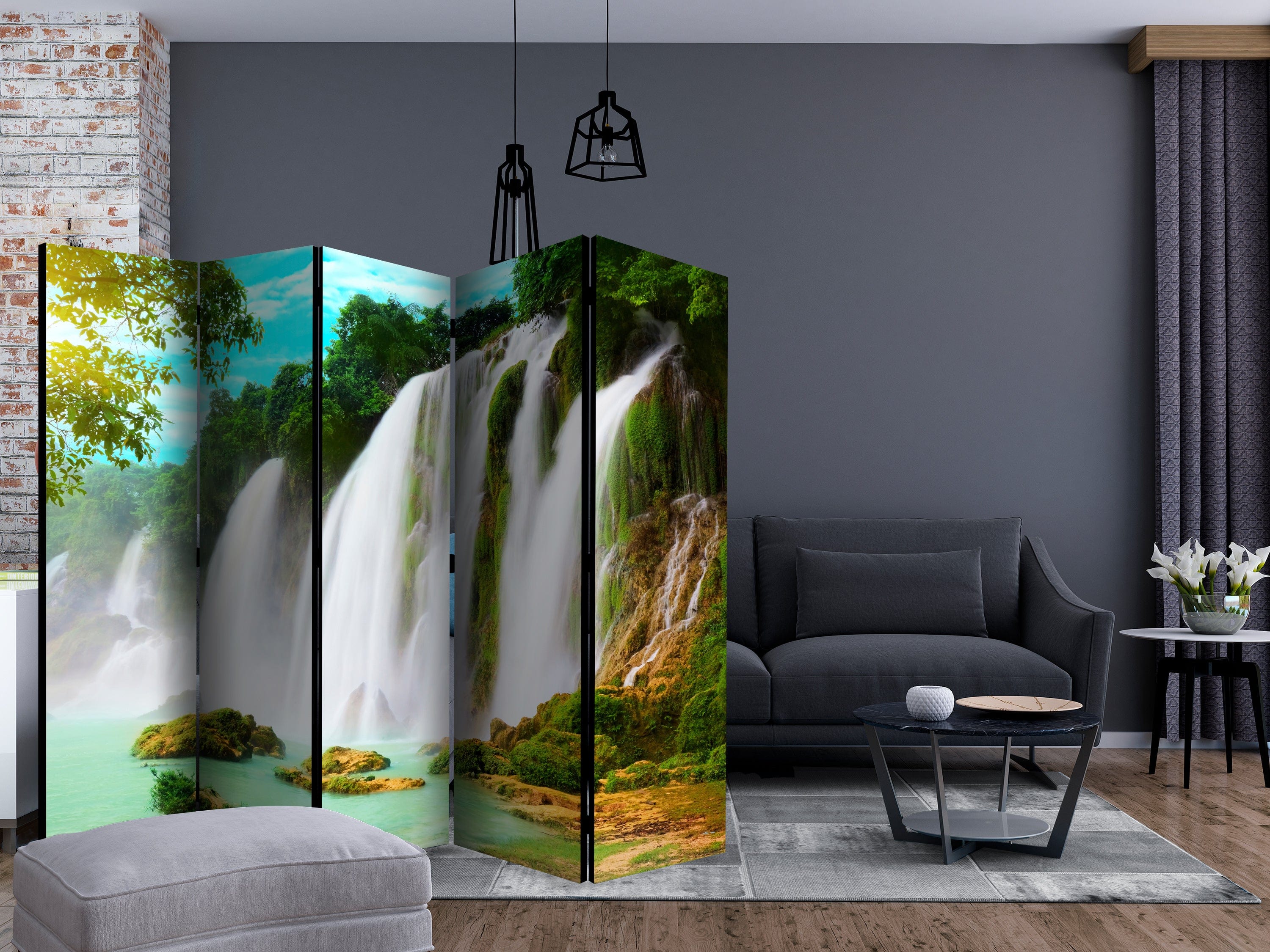 Aizslietnis 5-daļīgs - Detian - ūdenskritums (Ķīna) (225x172cm) Home Trends