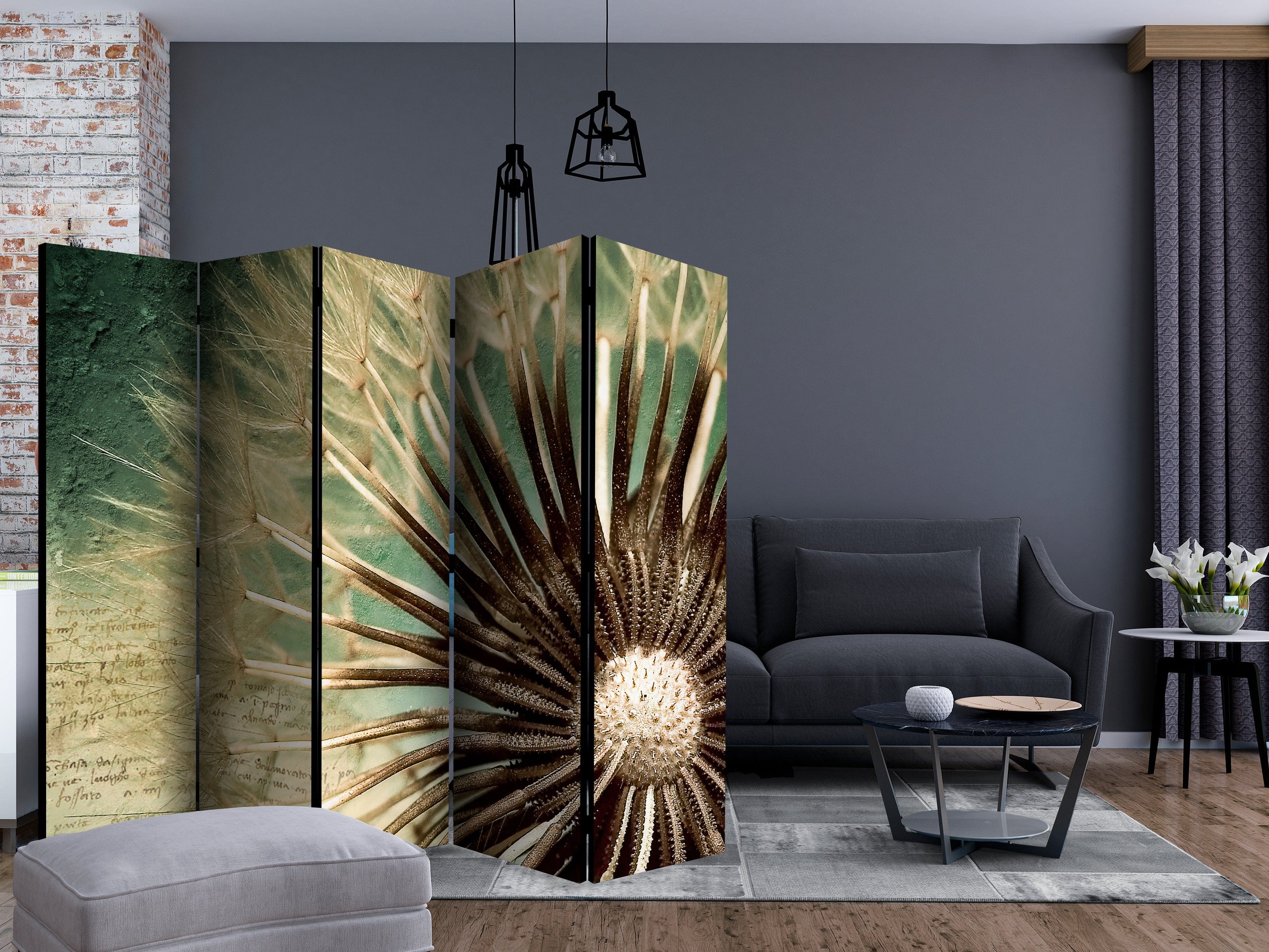 Aizslietnis 5-daļīgs - Fokuss uz pienenēm (225x172cm) Home Trends