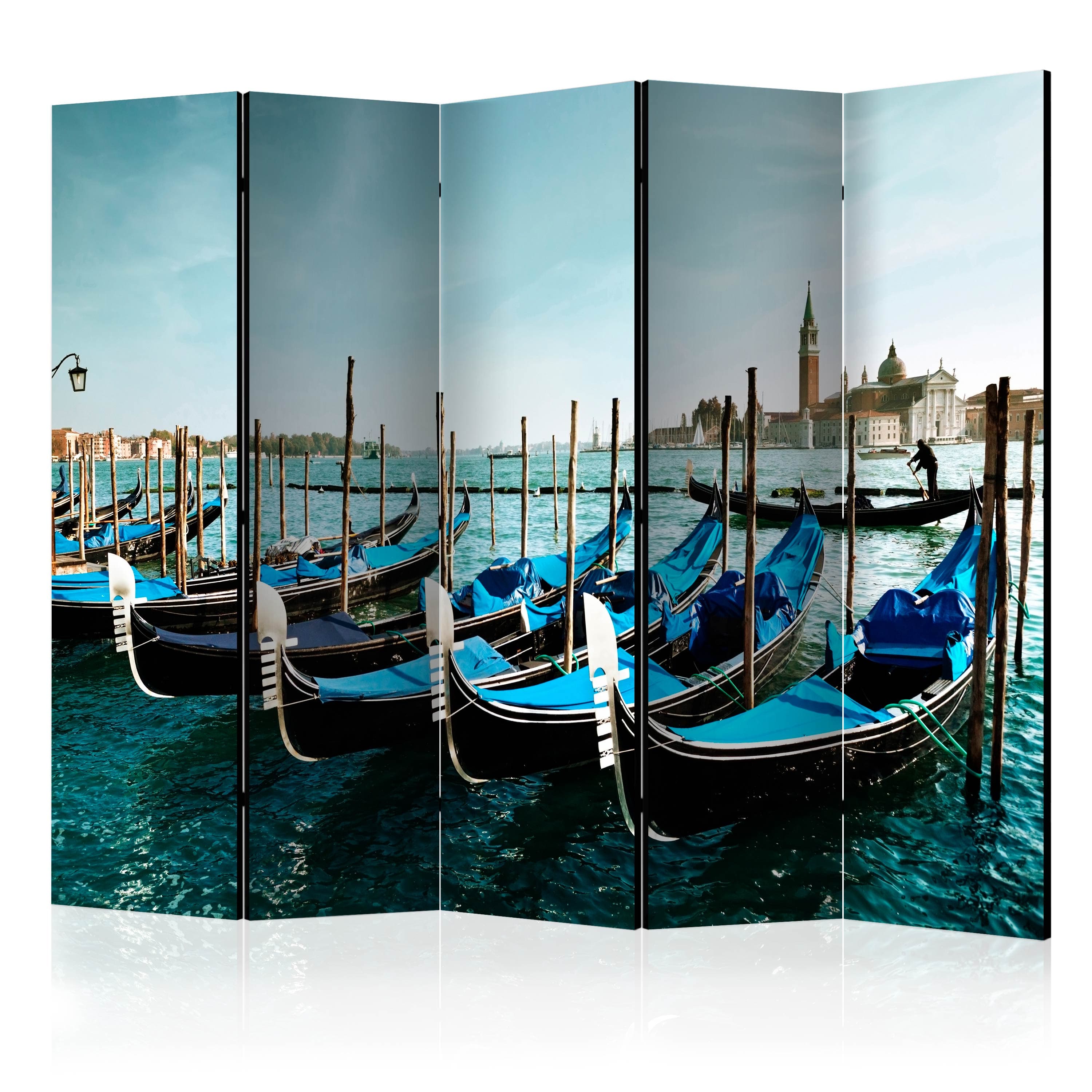 Aizslietnis 5-daļīgs - Gondolas pa Lielo kanālu, Venēcija (225x172cm) Home Trends