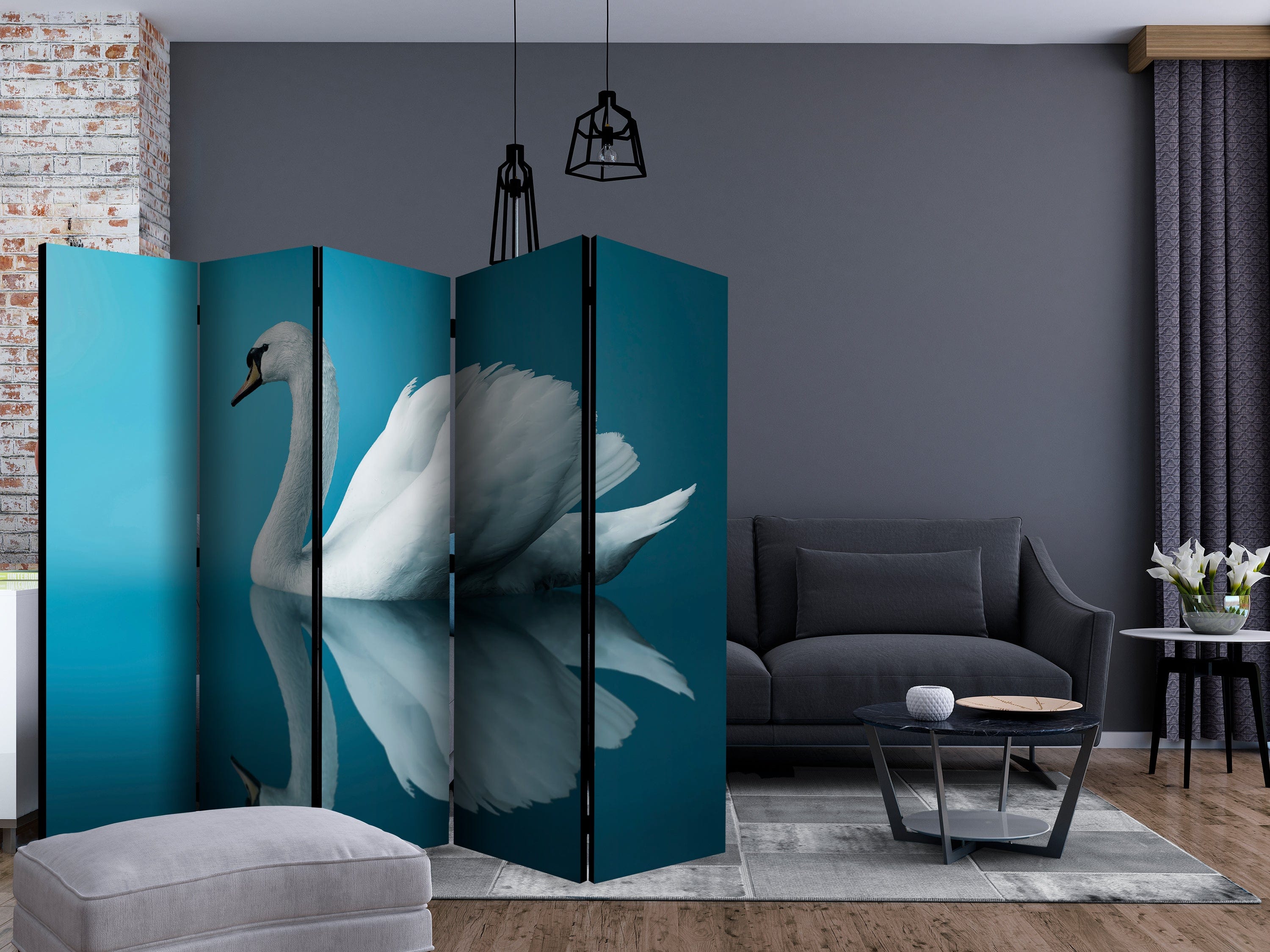 Aizslietnis 5-daļīgs - Gulbis - atspulgs (225x172cm) Home Trends