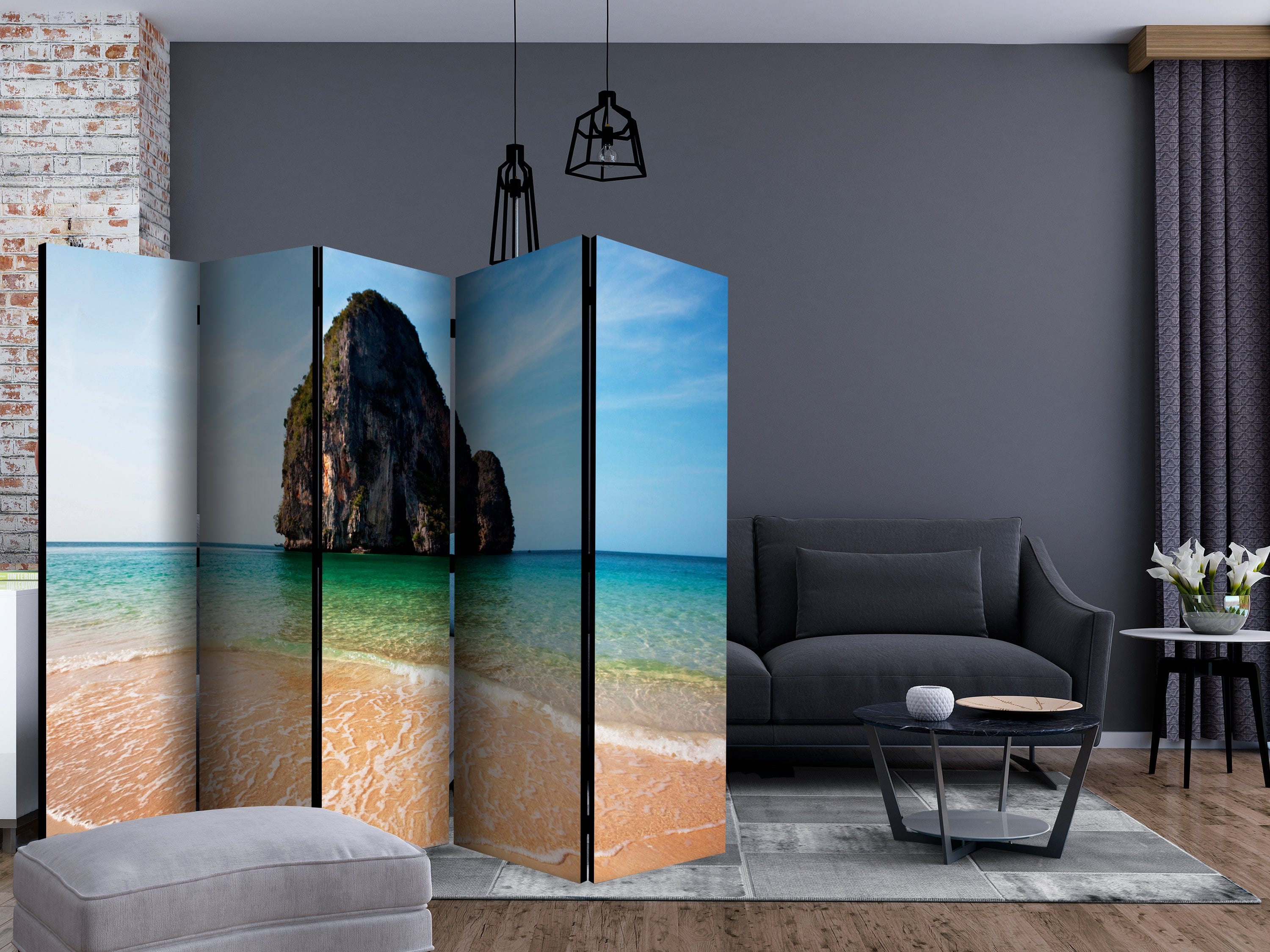 Aizslietnis 5-daļīgs - Klinšu veidojums pie krasta līnijas, Andamanu jūra, Taizeme (225x172cm) Home Trends