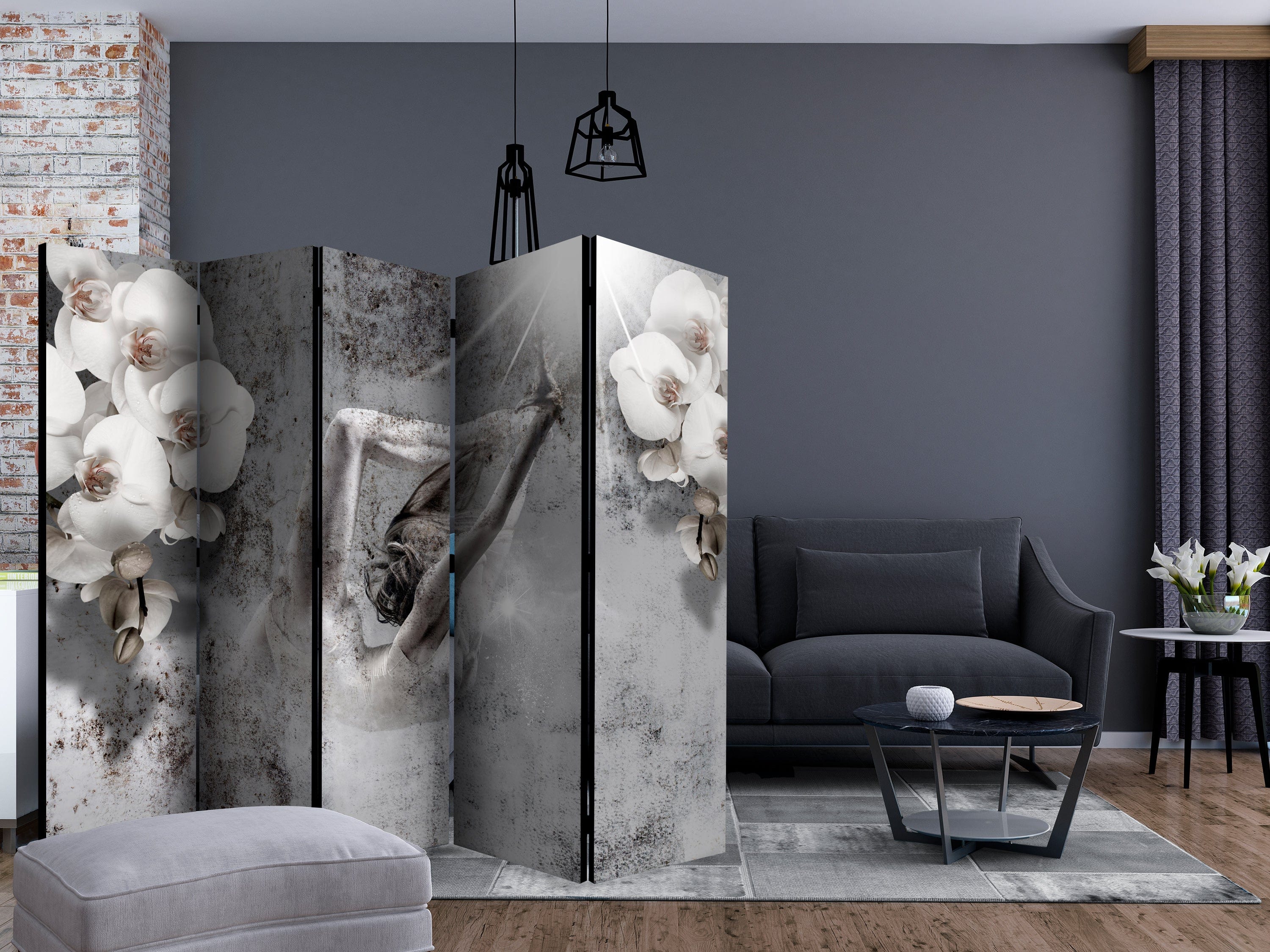 Aizslietnis 5-daļīgs - Kompozīcija ar orhideju (225x172cm) Home Trends