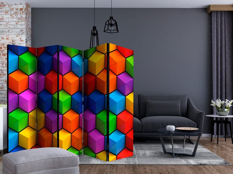 Aizslietnis 5-daļīgs - Krāsainas ģeometriskas kastes (225x172cm) 225x172 cm Home Trends