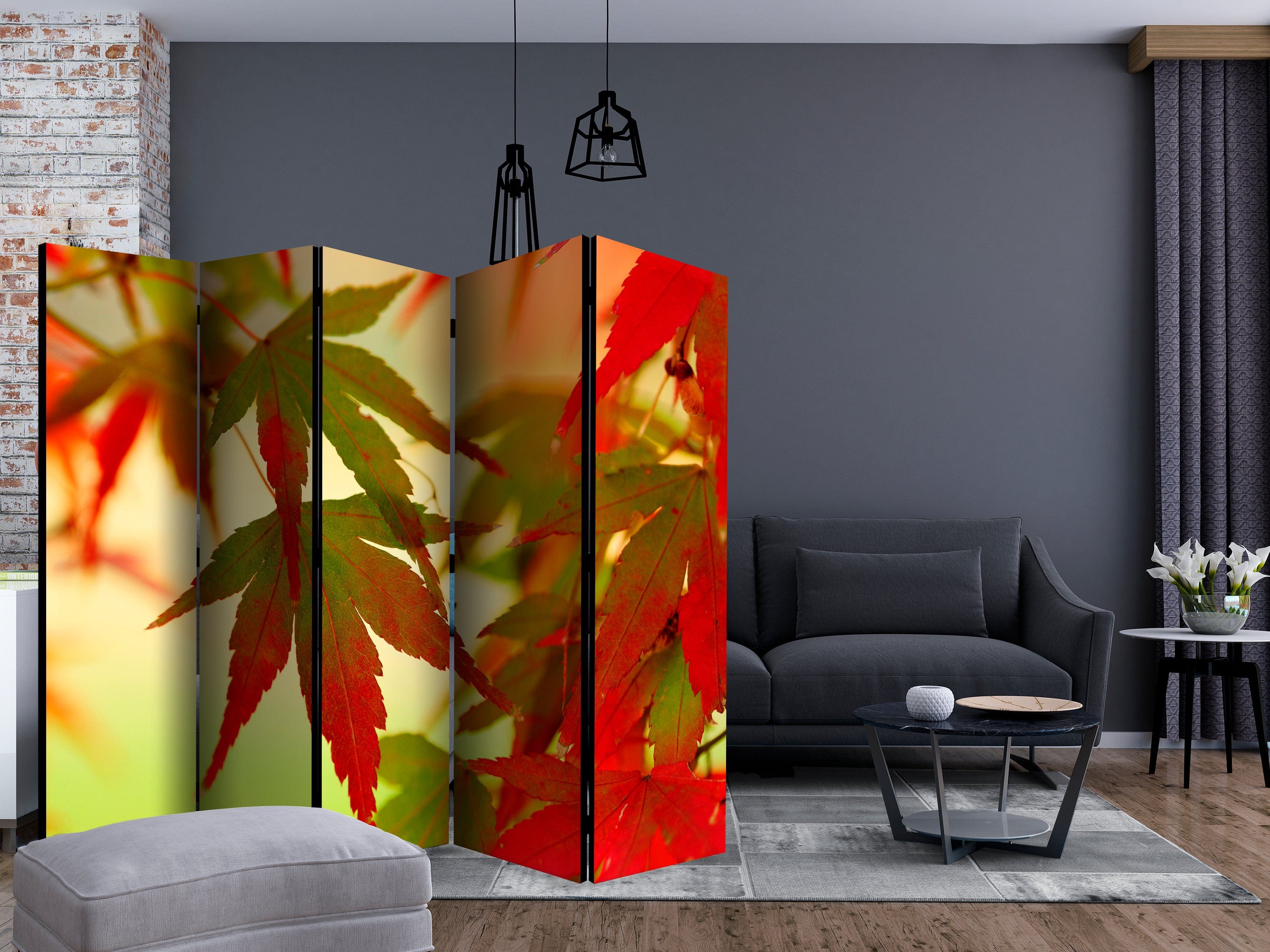 Aizslietnis 5-daļīgs - Krāsainas lapas (225x172cm) Home Trends