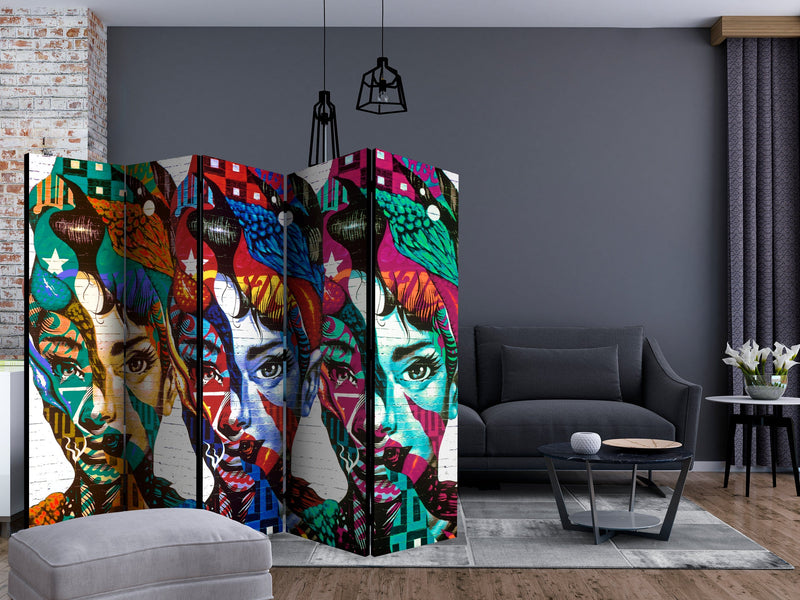 Aizslietnis 5-daļīgs - Krāsainas sejas (225x172cm) Home Trends