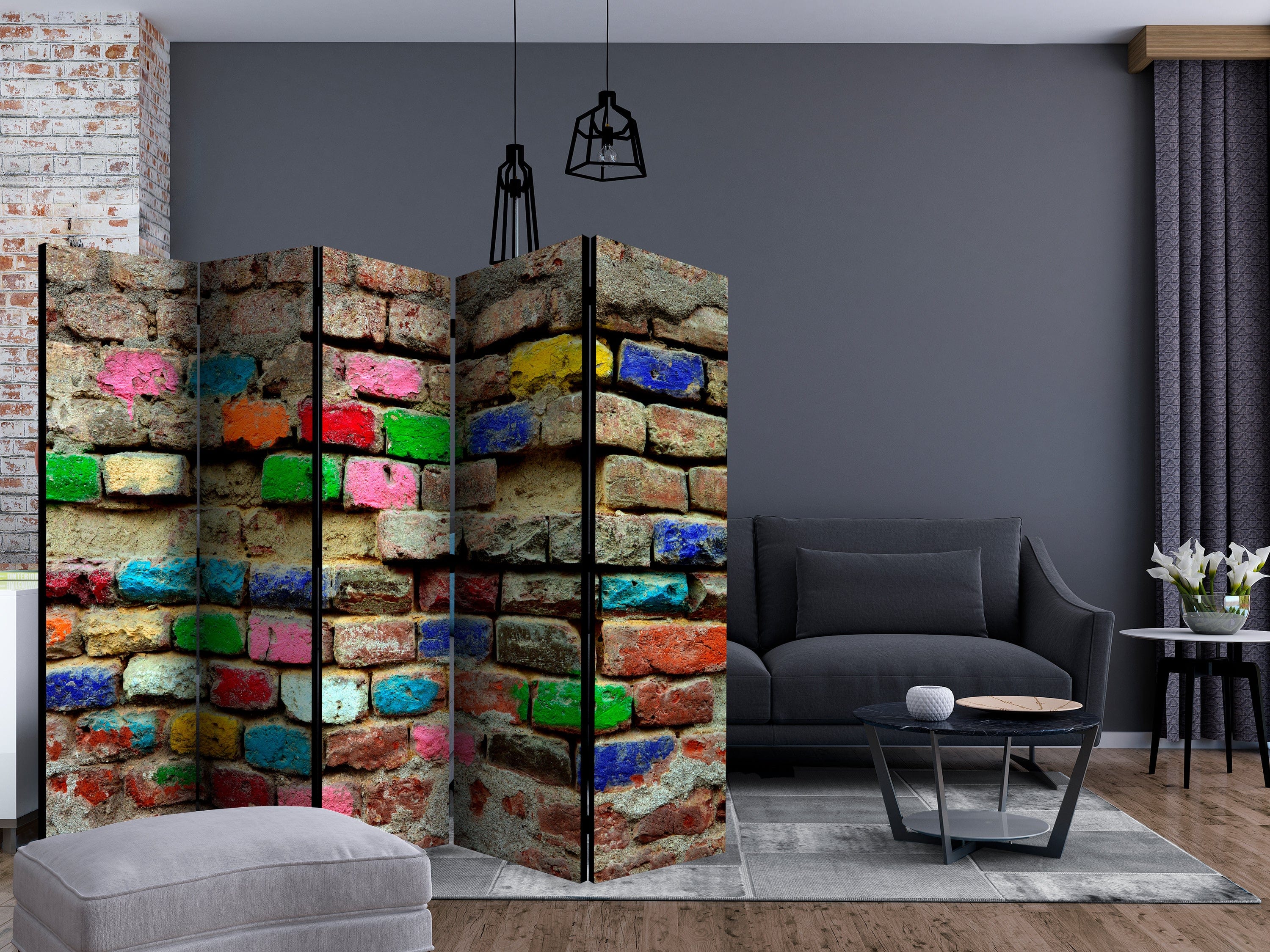 Aizslietnis 5-daļīgs - Krāsaini ķieģeļi (225x172cm) 225x172 cm Home Trends