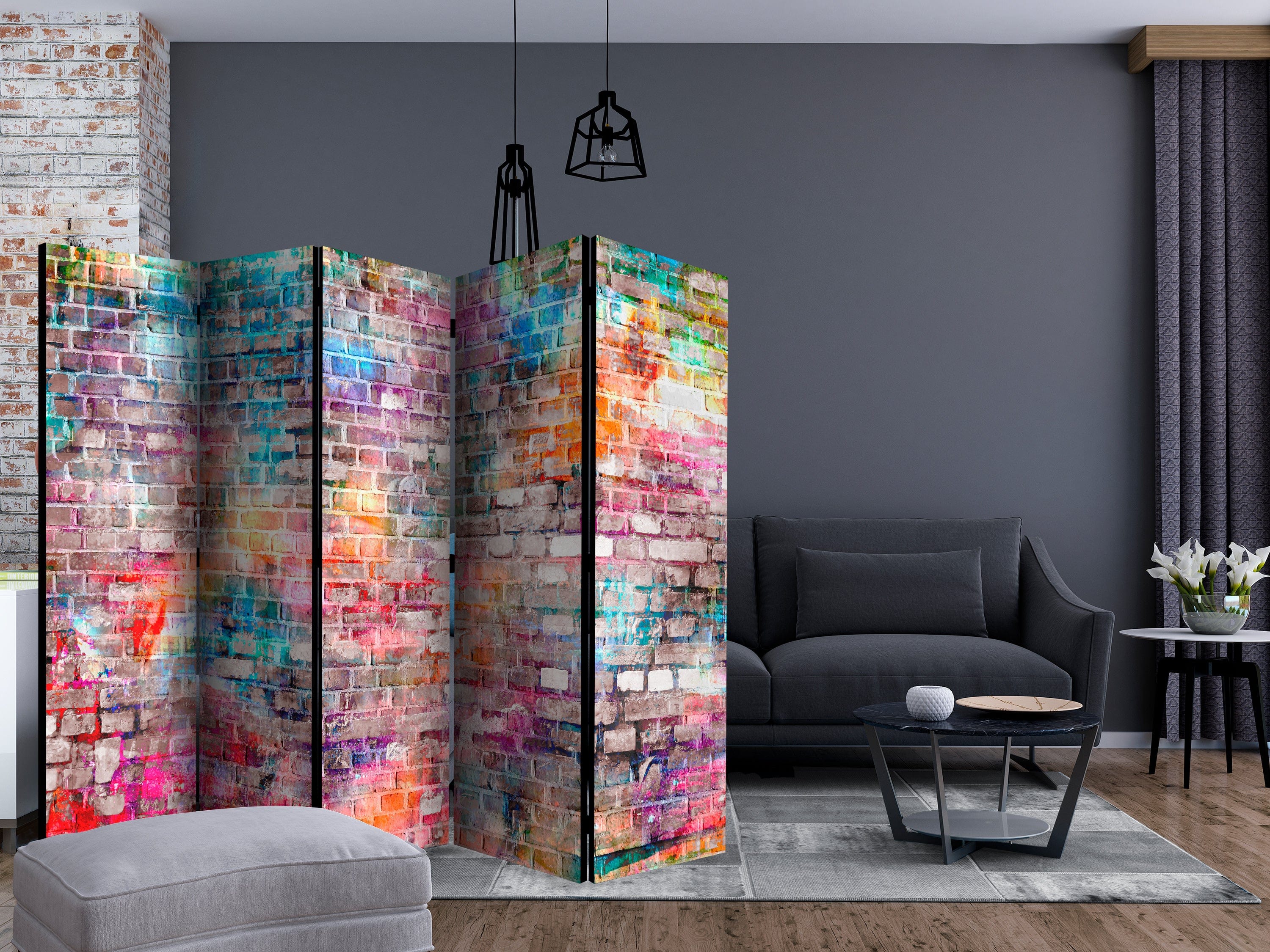 Aizslietnis 5-daļīgs - Krāsains ķieģelis (225x172cm) 225x172 cm Home Trends