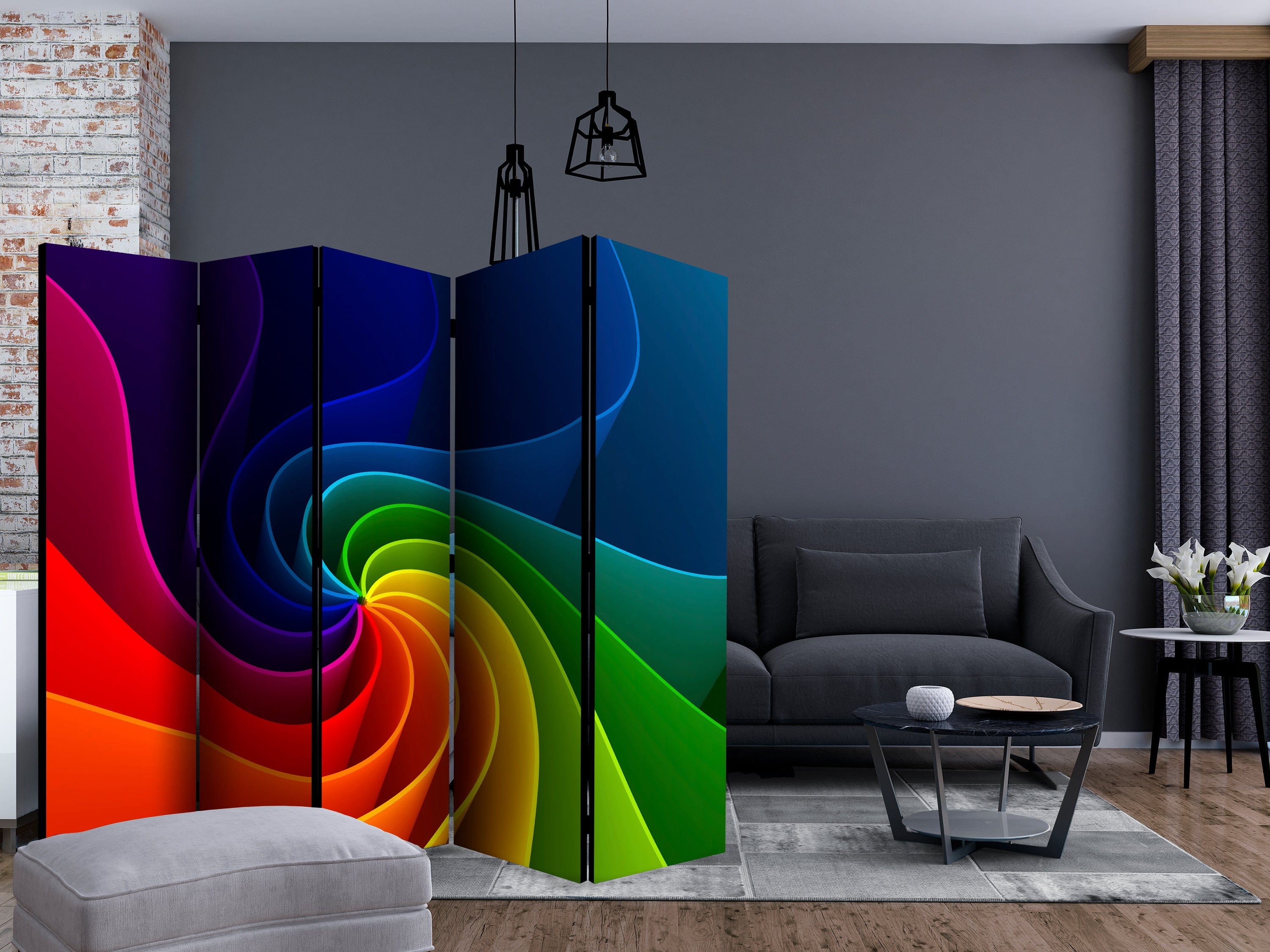 Aizslietnis 5-daļīgs - Krāsains virpulis (225x172cm) Home Trends