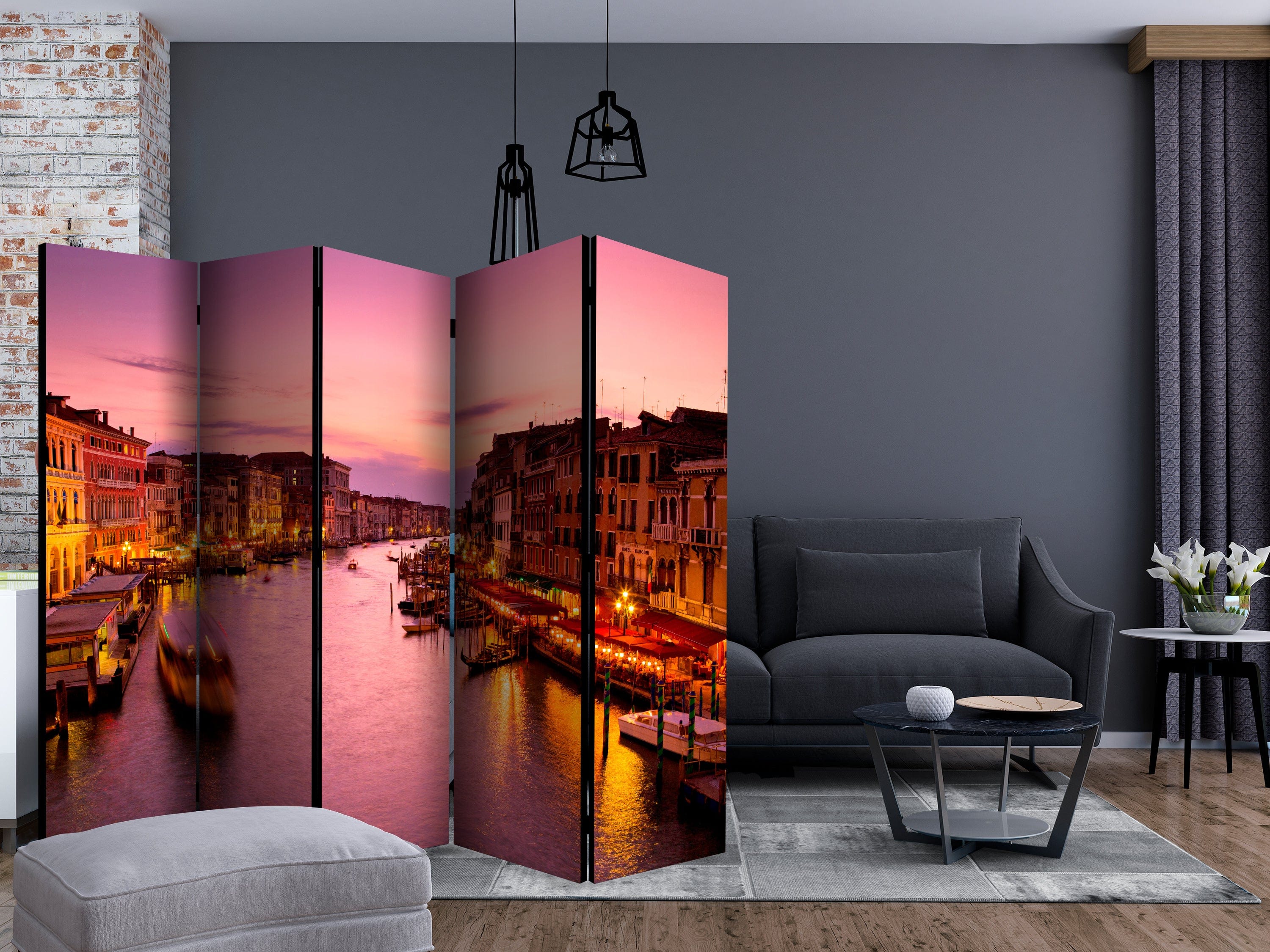 Aizslietnis 5-daļīgs - Mīlētāju pilsēta, Venēcija naktī 2. versija (225x172cm) Home Trends