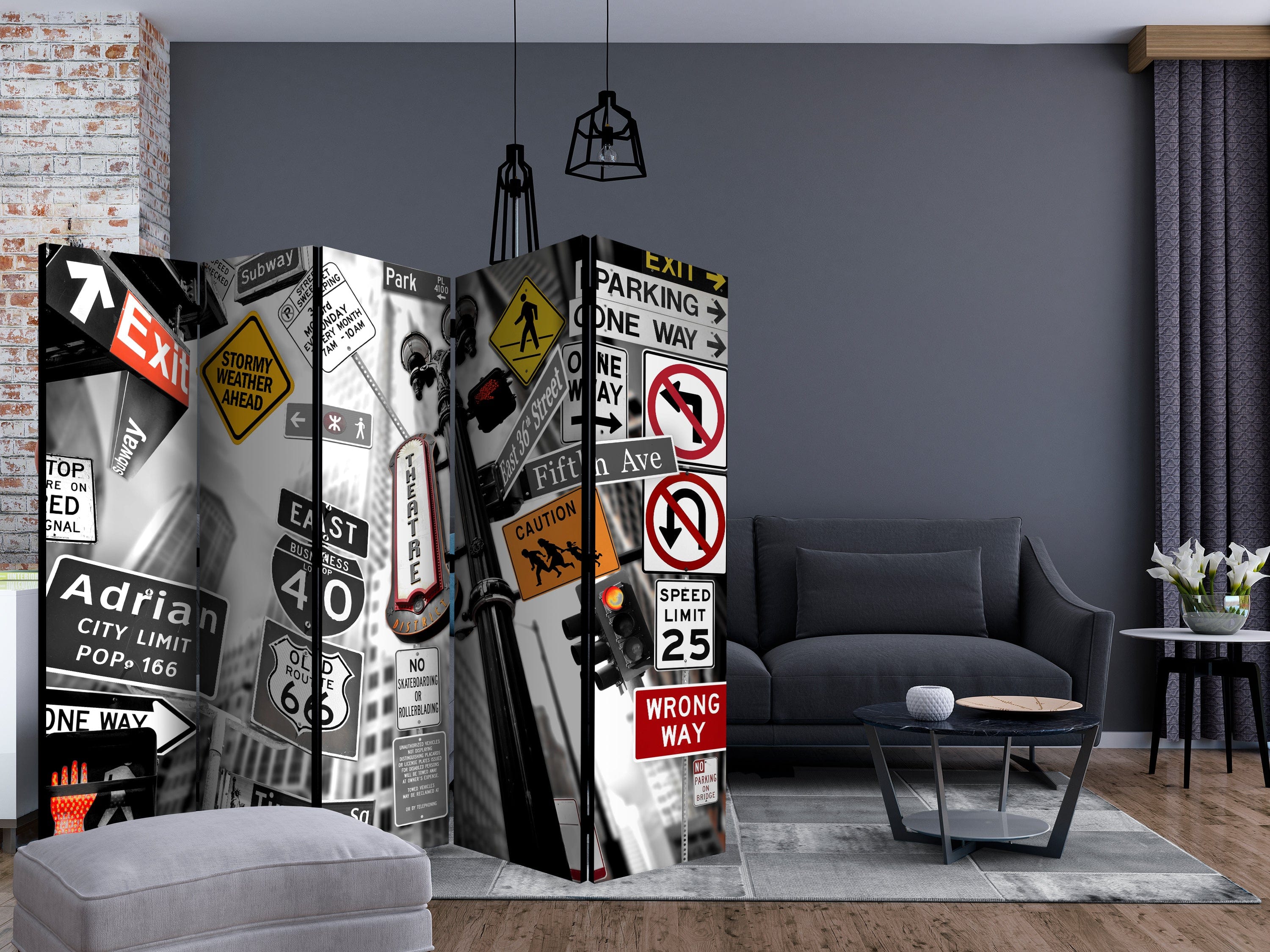 Aizslietnis 5-daļīgs - Ņujorkas zīmes (225x172cm) Home Trends