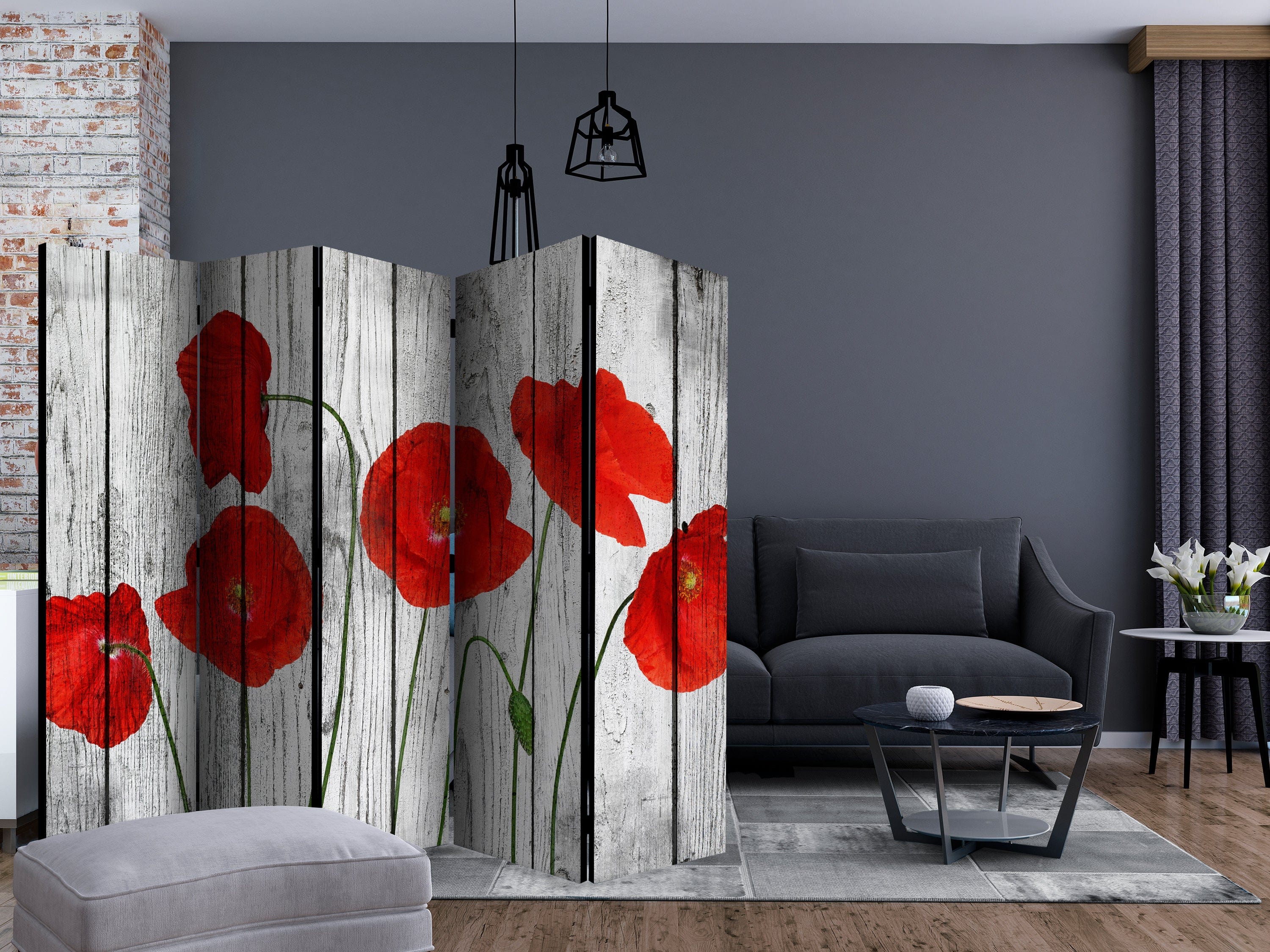 Aizslietnis 5-daļīgs - Pasaka par sarkanajām magonēm (225x172cm) 225x172 cm Home Trends