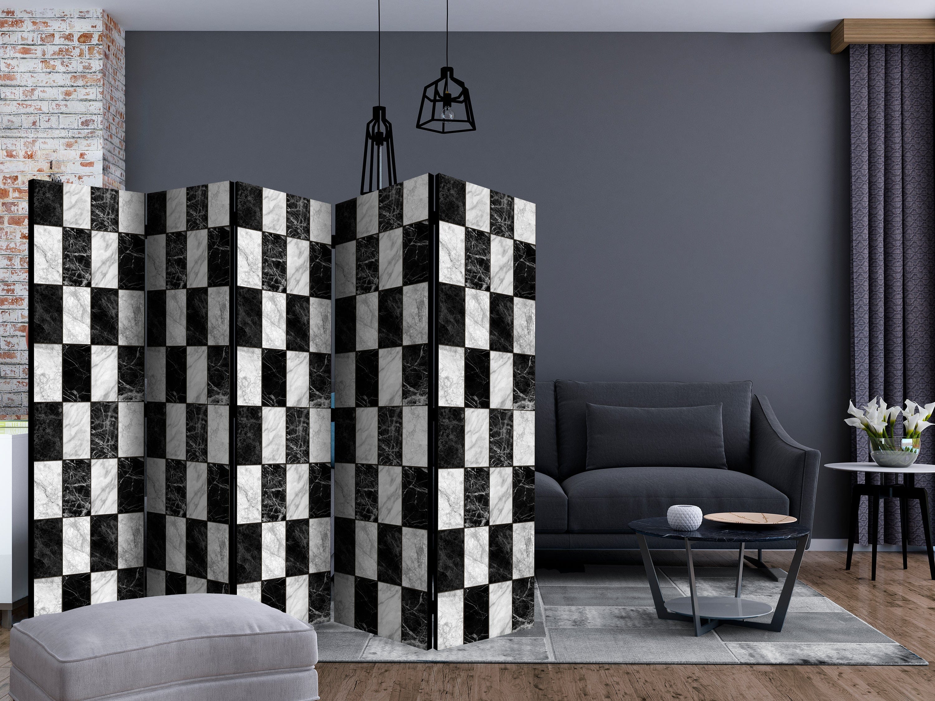 Aizslietnis 5-daļīgs - Šahs (225x172cm) Home Trends