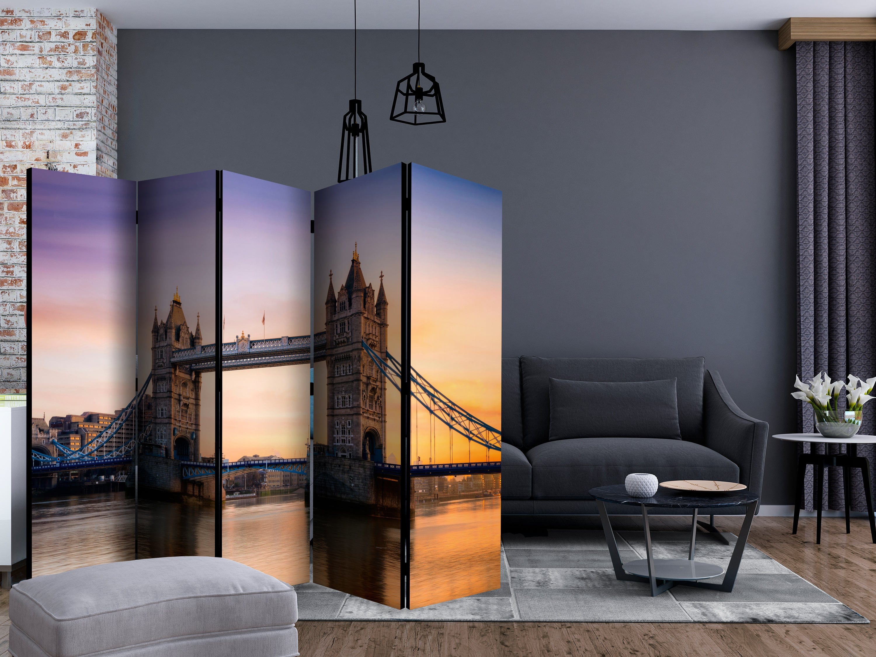 Aizslietnis 5-daļīgs - Torņa tilts rītausmā (225x172cm) Home Trends