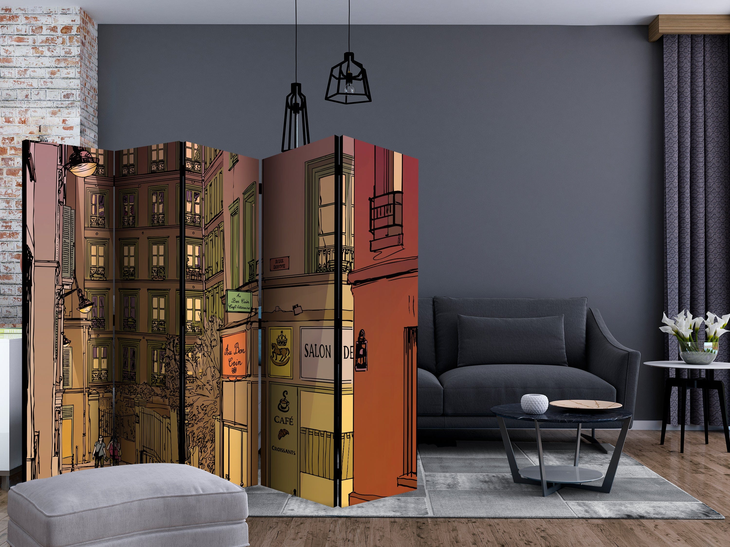 Aizslietnis 5-daļīgs - Vakariņas Parīzē (225x172cm) Home Trends