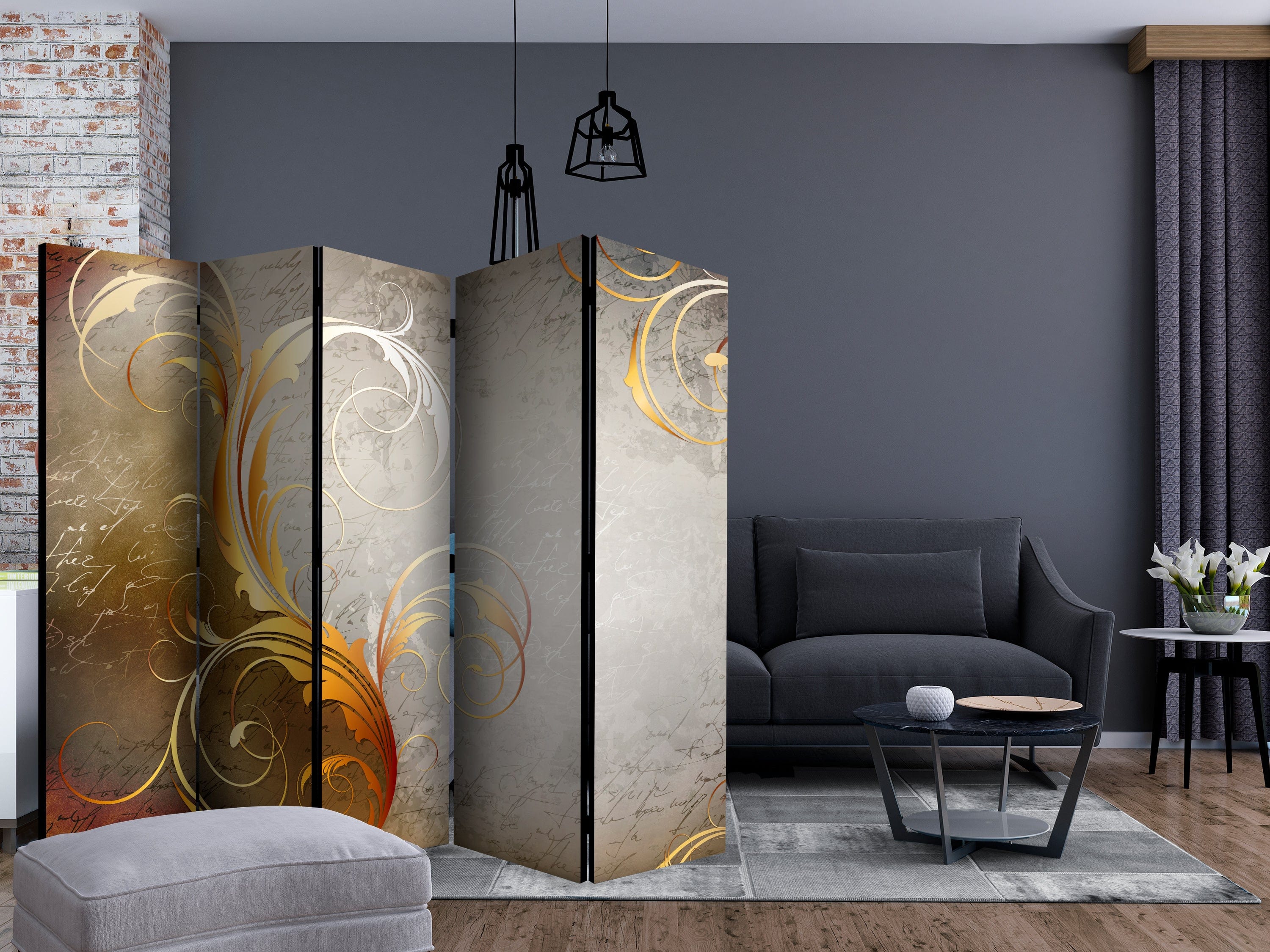 Aizslietnis 5-daļīgs - Zelta burti (225x172cm) Home Trends