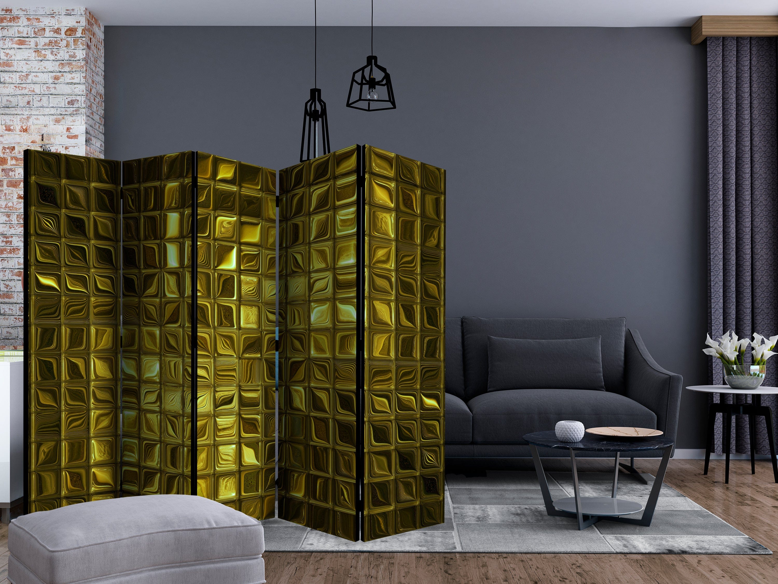 Aizslietnis 5-daļīgs - Zelta mirdzums (225x172cm) 225x172 cm Home Trends