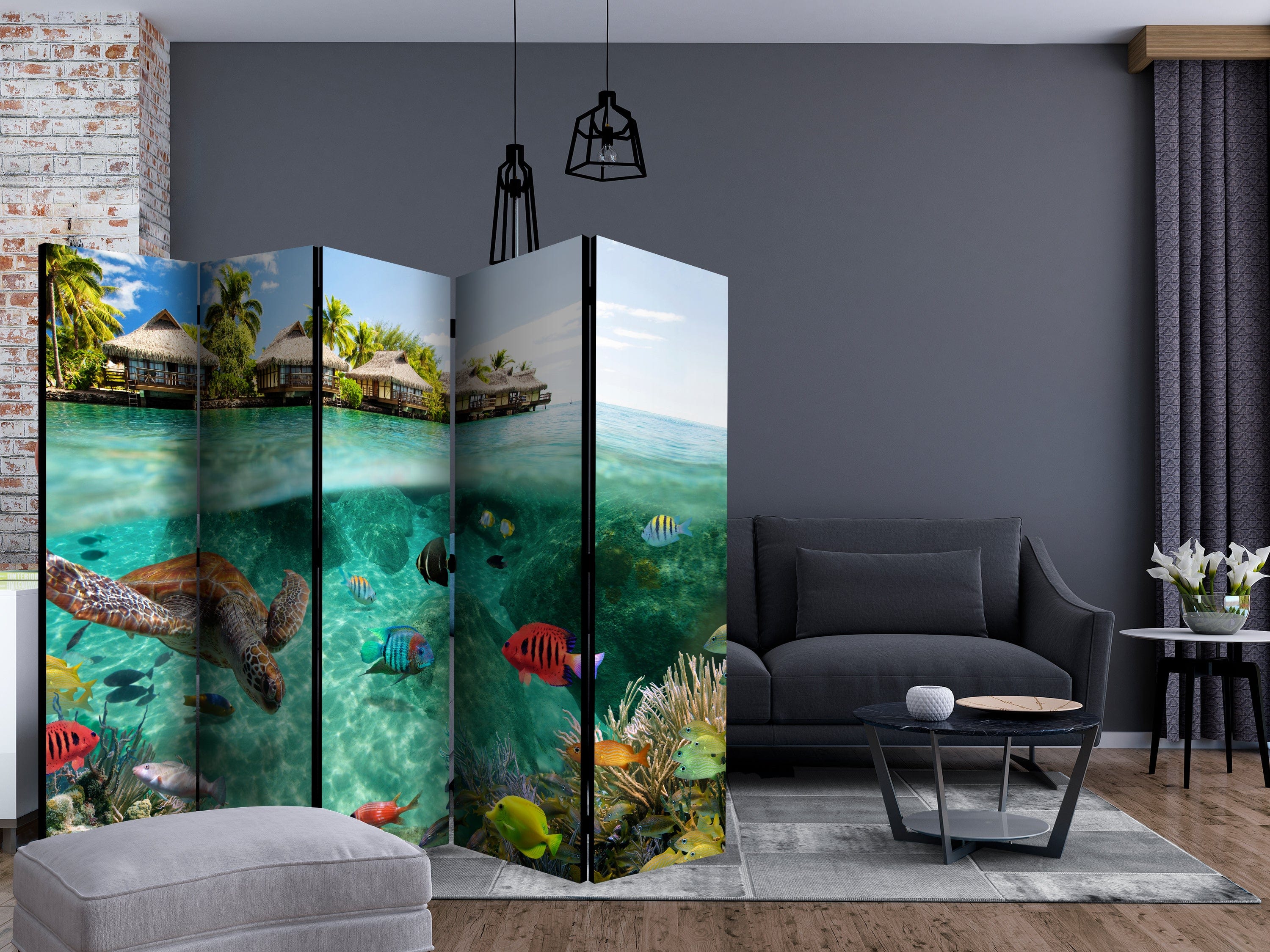 Aizslietnis 5-daļīgs - Zem ūdens virsmas (225x172cm) Home Trends