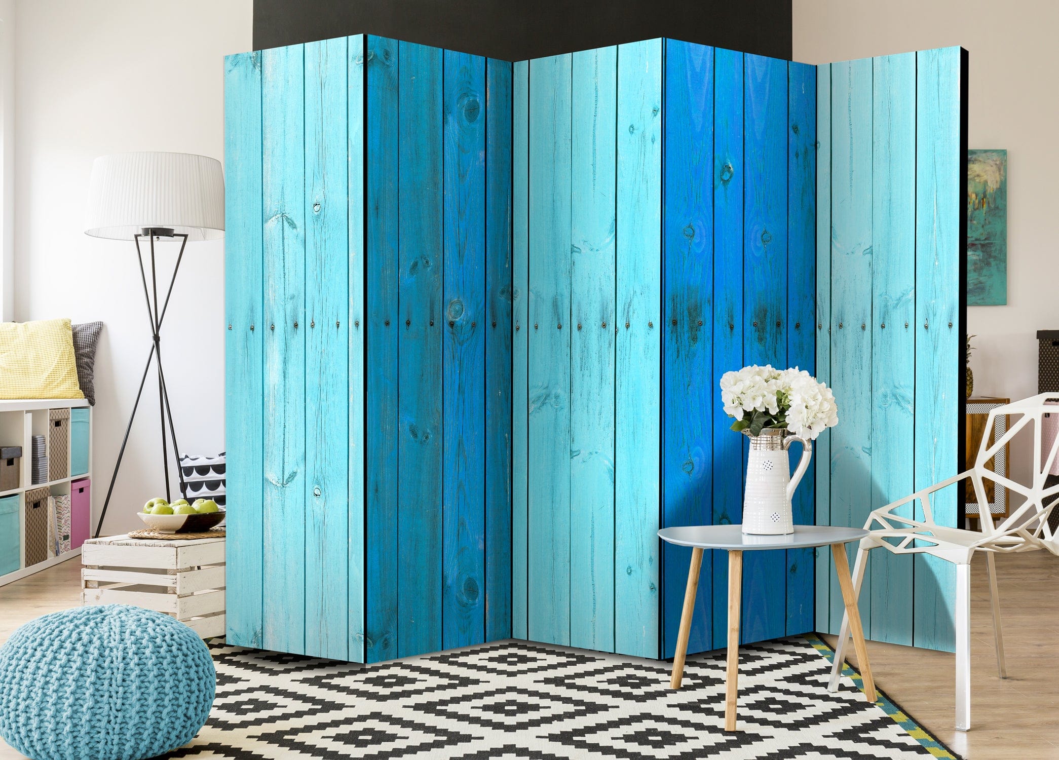 Aizslietnis 5-daļīgs - Zilie dēļi (225x172cm) 225x172 cm Home Trends