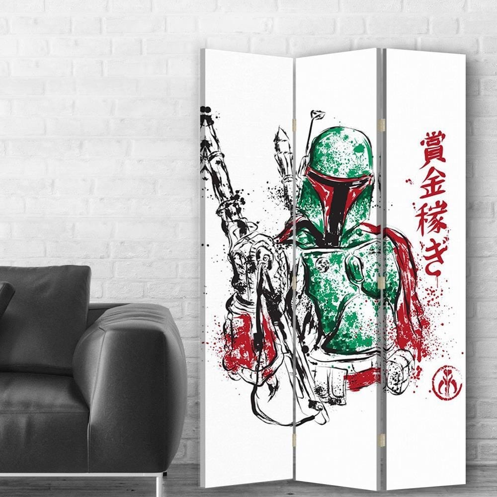 Aizslietnis ar vienpusēju apdruku, 3 paneļi, Vienpusīgs, Kanva, Green bounty hunter  110x175 Home Trends