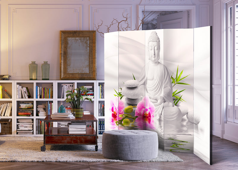 Aizslietnis 5-daļīgs - Buda un orhidejas (225x172cm)
