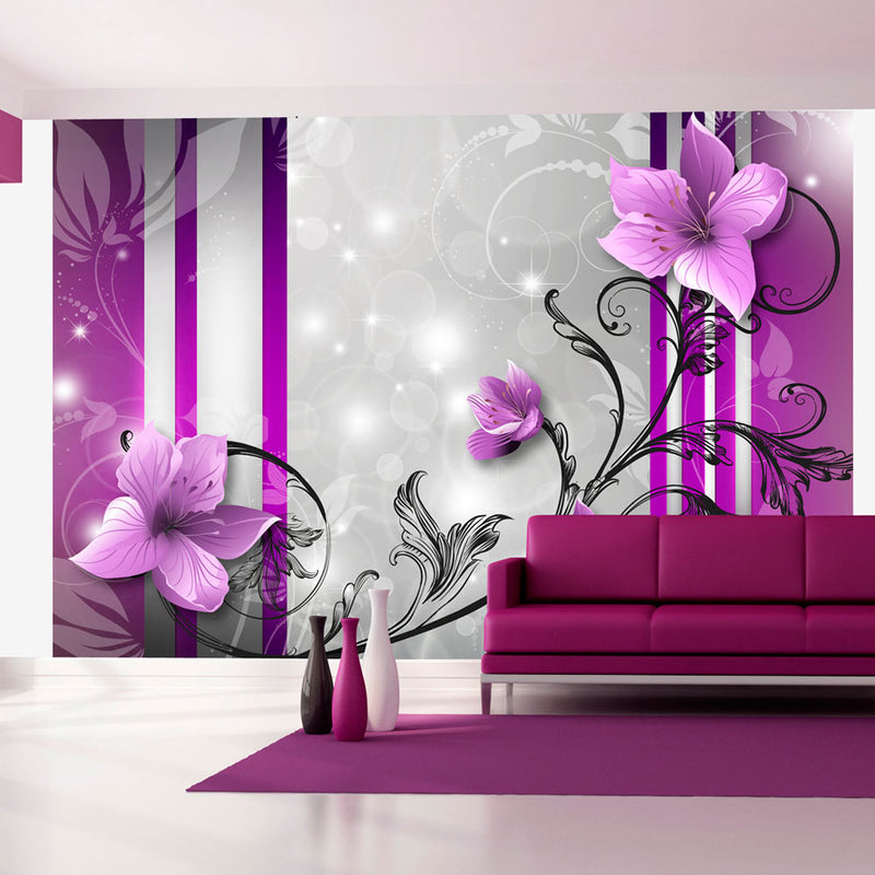 Fototapetes ar ziediem - Violetie pumpuri