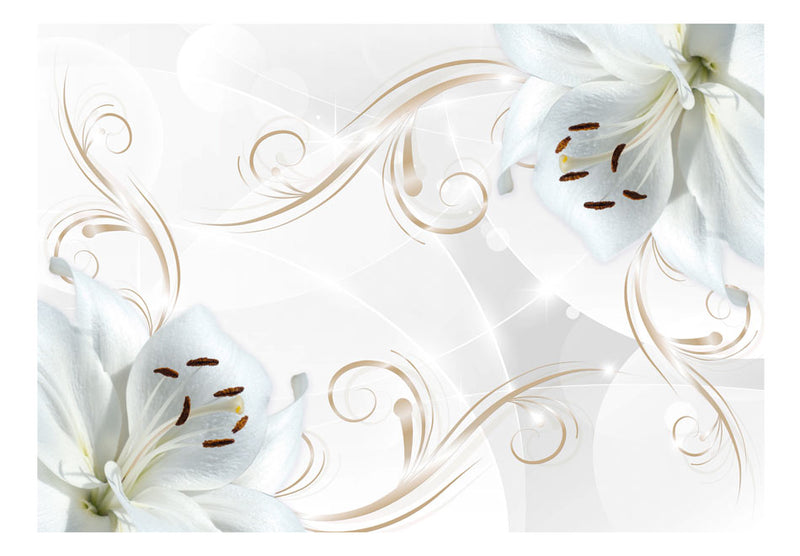 Fototapetes ar ziediem - Baltās dejotājas