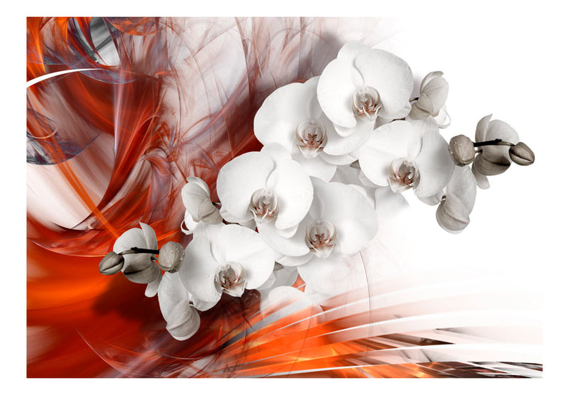 Fototapetes ar ziediem - Orhideja ugunī II