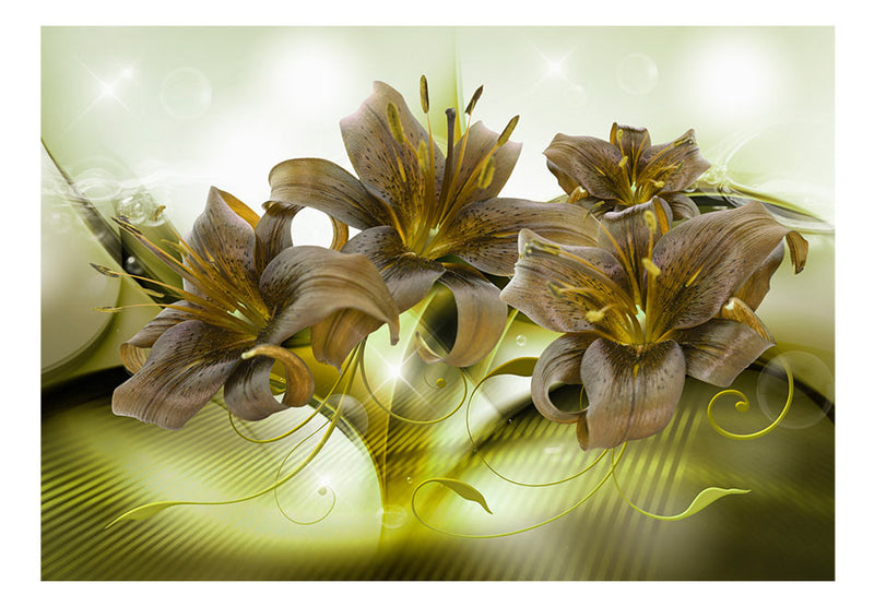 Fototapetes ar ziediem - Ekstatiska zaļš