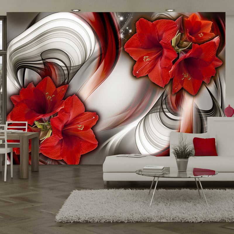 Fototapetes ar ziediem - Amarillis - Balāde par sarkano