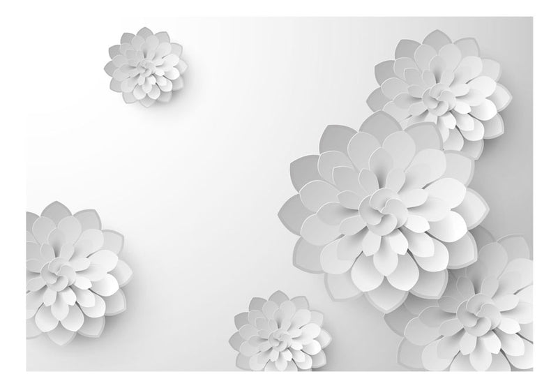 Fototapetes ar ziediem - Baltais dārzs
