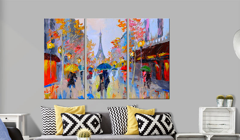 Ar rokām gleznota Kanva - Rainy Paris