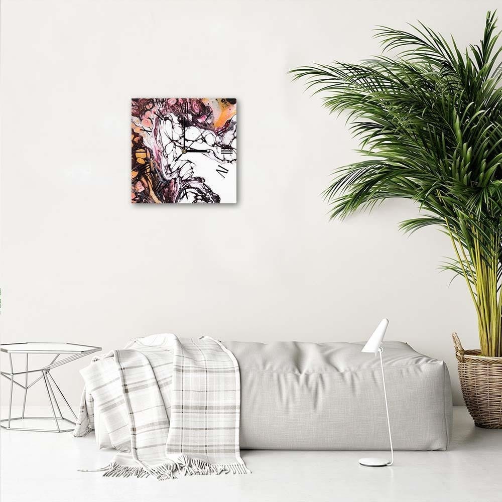 Dekoratīvais sienas pulkstenis Orange marble  E-interjers.lv