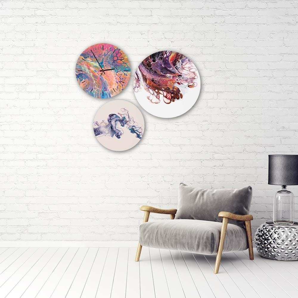 Dekoratīvais sienas pulkstenis Rainbow marble  E-interjers.lv
