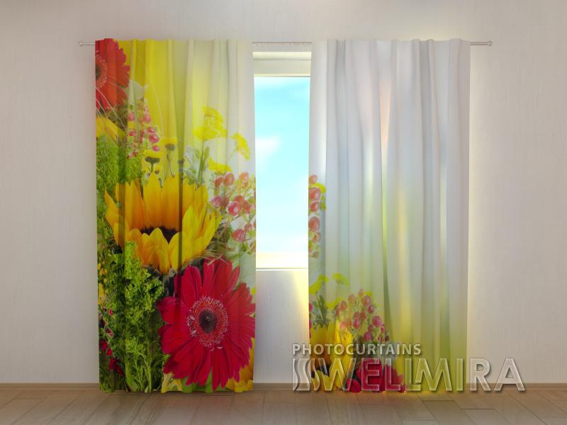 Dienas un nakts aizkari - Gerberas 180 x 140 cm (2X 90x140 cm) / SCREEN E-interjers.lv