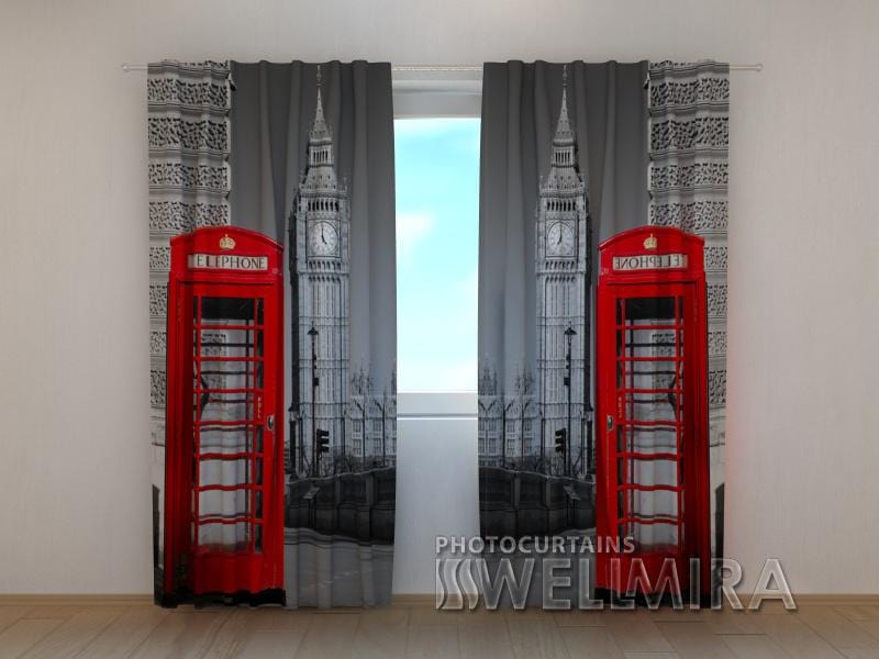 Dienas un nakts aizkari - Londonas telefons 180 x 140 cm (2X 90x140 cm) / SCREEN E-interjers.lv