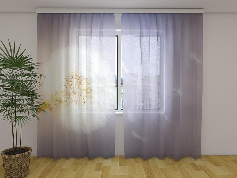 Dienas un nakts aizkari - Sapņu pienene 180 x 140 cm (2X 90x140 cm) / Сaurspīdīgs šifons E-interjers.lv