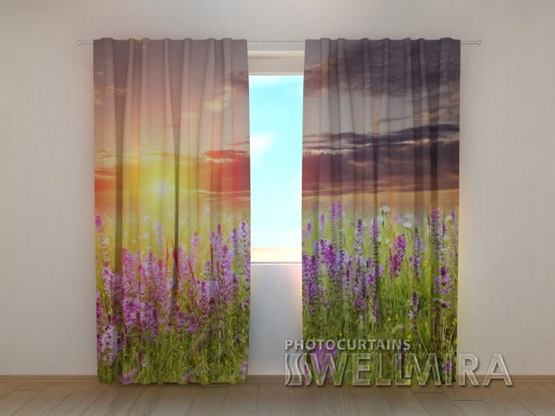 Dienas un nakts aizkari - Saulriets virs pļavas 180 x 140 cm (2X 90x140 cm) / SCREEN E-interjers.lv