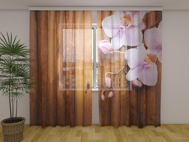 Dienas un nakts aizkari - Sauss bambuss 180 x 140 cm (2X 90x140 cm) / Сaurspīdīgs šifons E-interjers.lv