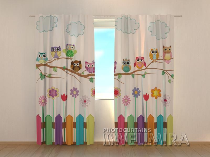 Dienas un nakts aizkari - Smieklīgā pūce 180 x 140 cm (2X 90x140 cm) / SCREEN E-interjers.lv