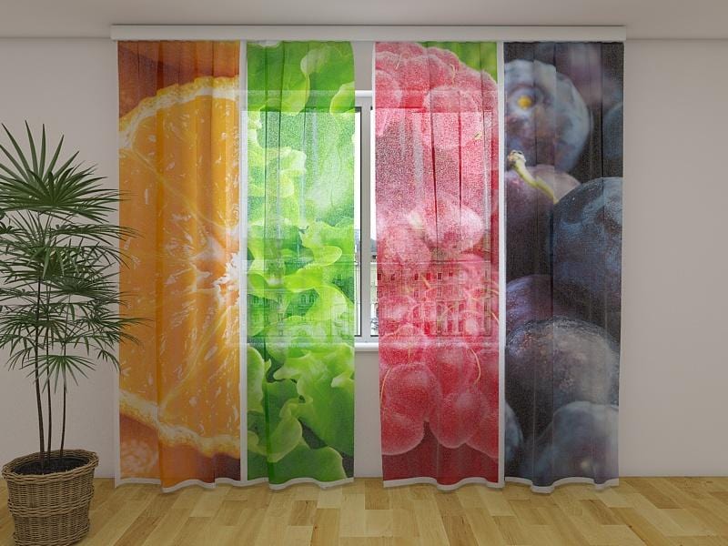 Dienas un nakts aizkari - Svaigums 1. versija 180 x 140 cm (2X 90x140 cm) / Сaurspīdīgs šifons E-interjers.lv