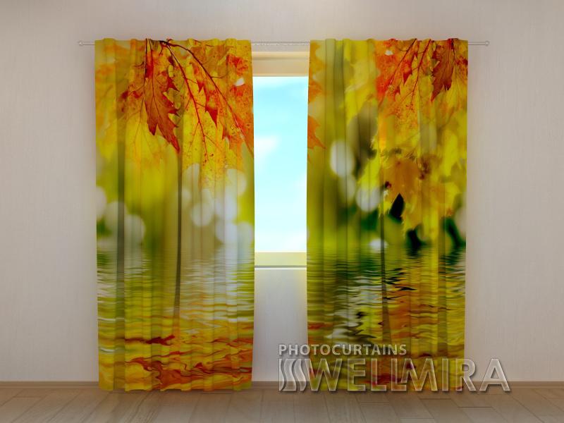 Dienas un nakts aizkari - Zelta lapas 180 x 140 cm (2X 90x140 cm) / SCREEN E-interjers.lv