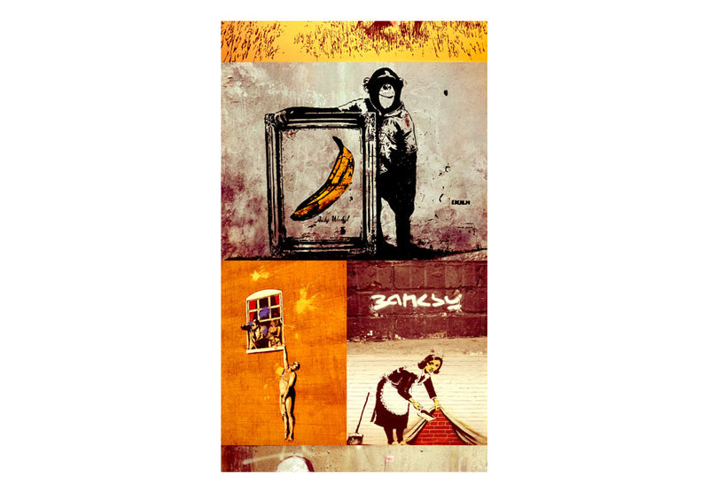 Fototapetes - Kolāža - Banksy (0,50x10 m)