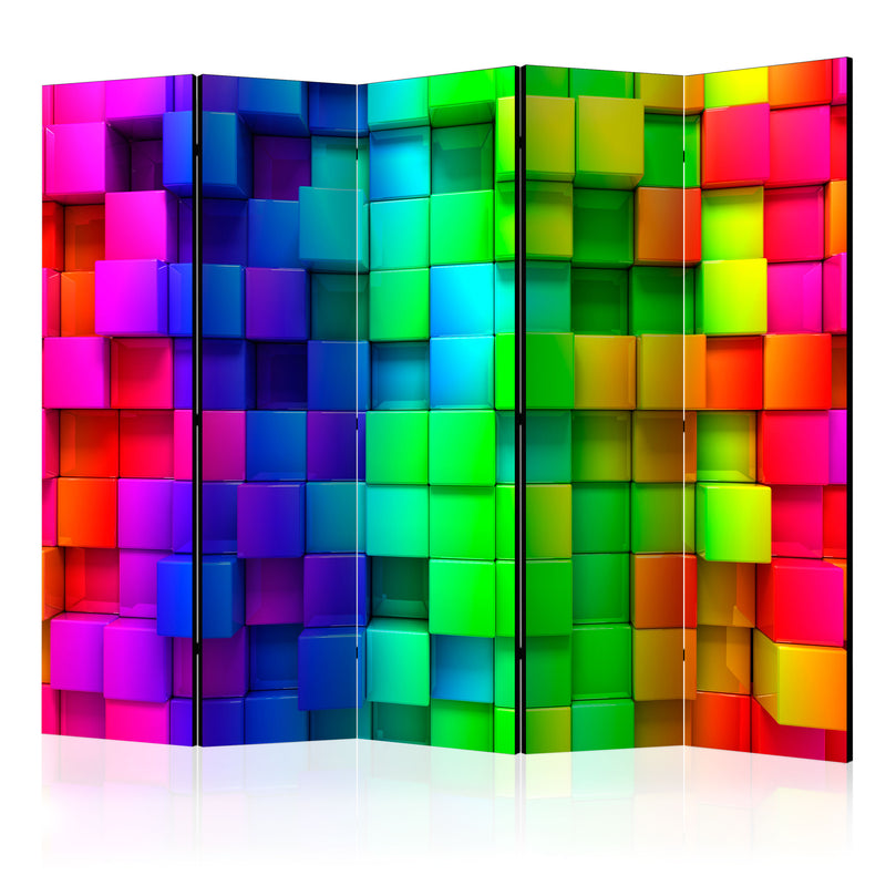 Aizslietnis 5-daļīgs - Krāsaini kubi (225x172cm)