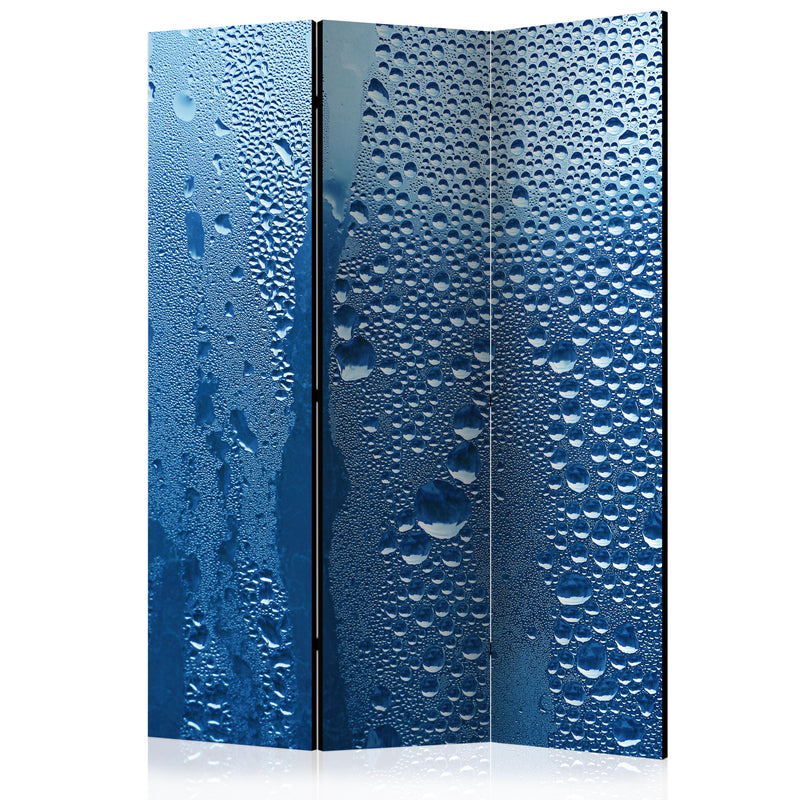 Aizslietnis 3-daļīgs - Ūdens pilieni uz zila stikla (135x172cm)