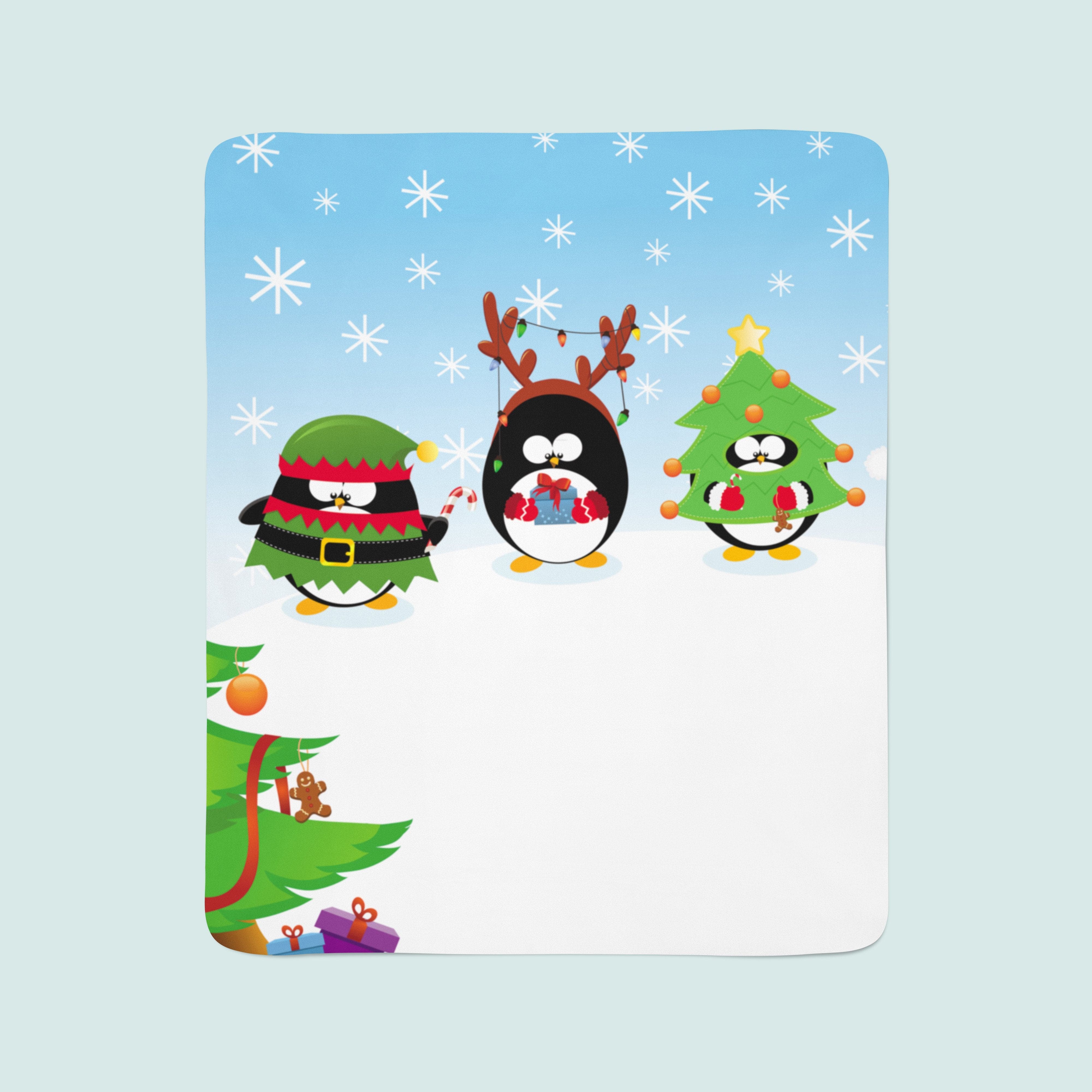 Flīsa pleds Christmas Penguins E-interjers.lv