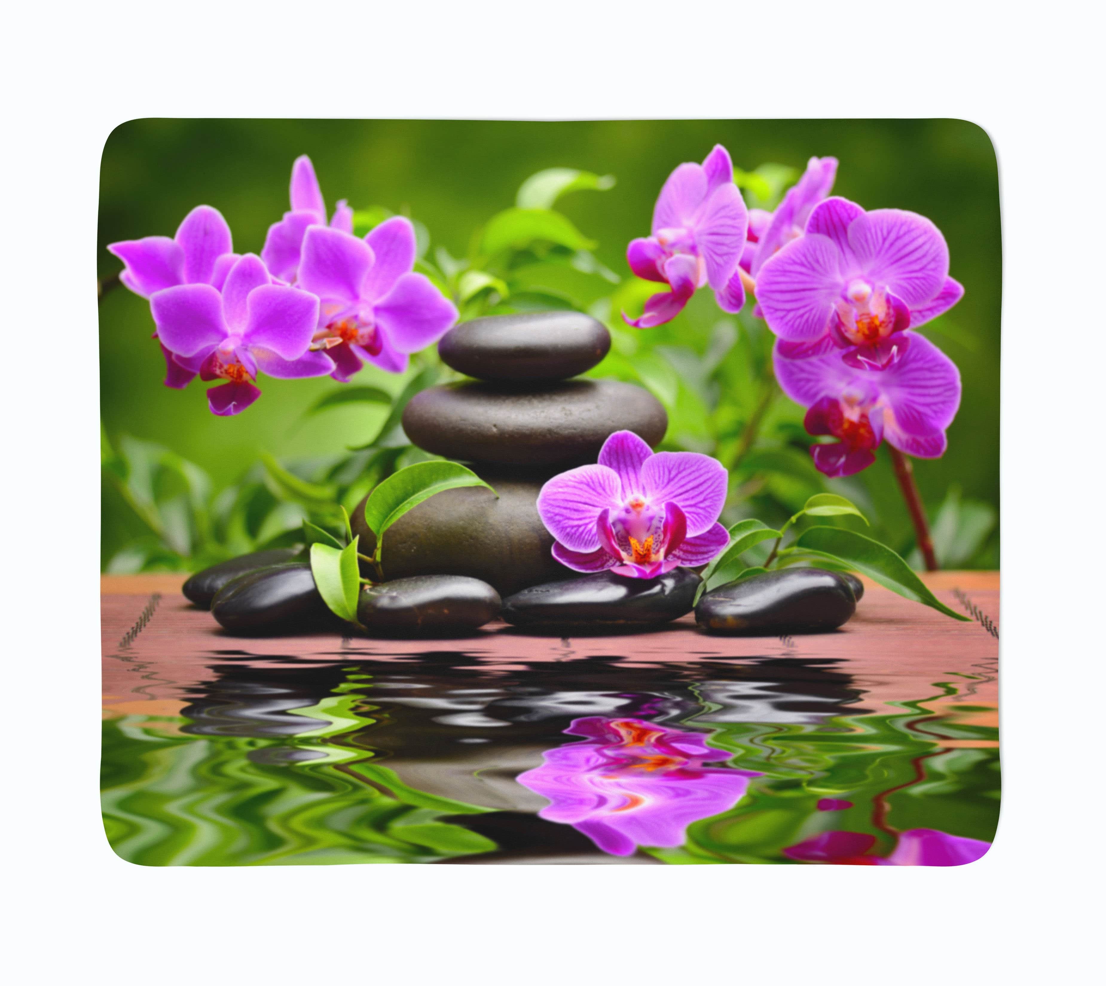 Flīsa pleds Orchids in the Garden E-interjers.lv