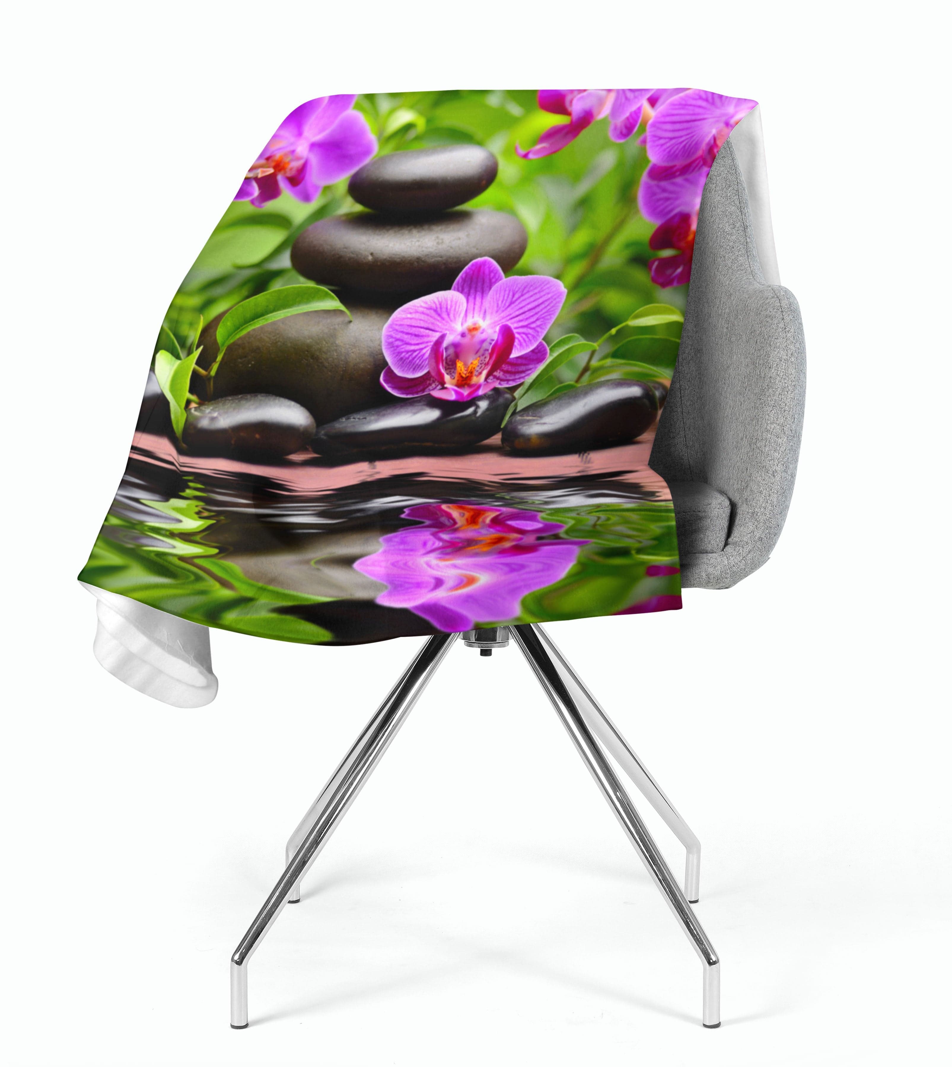 Flīsa pleds Orchids in the Garden E-interjers.lv