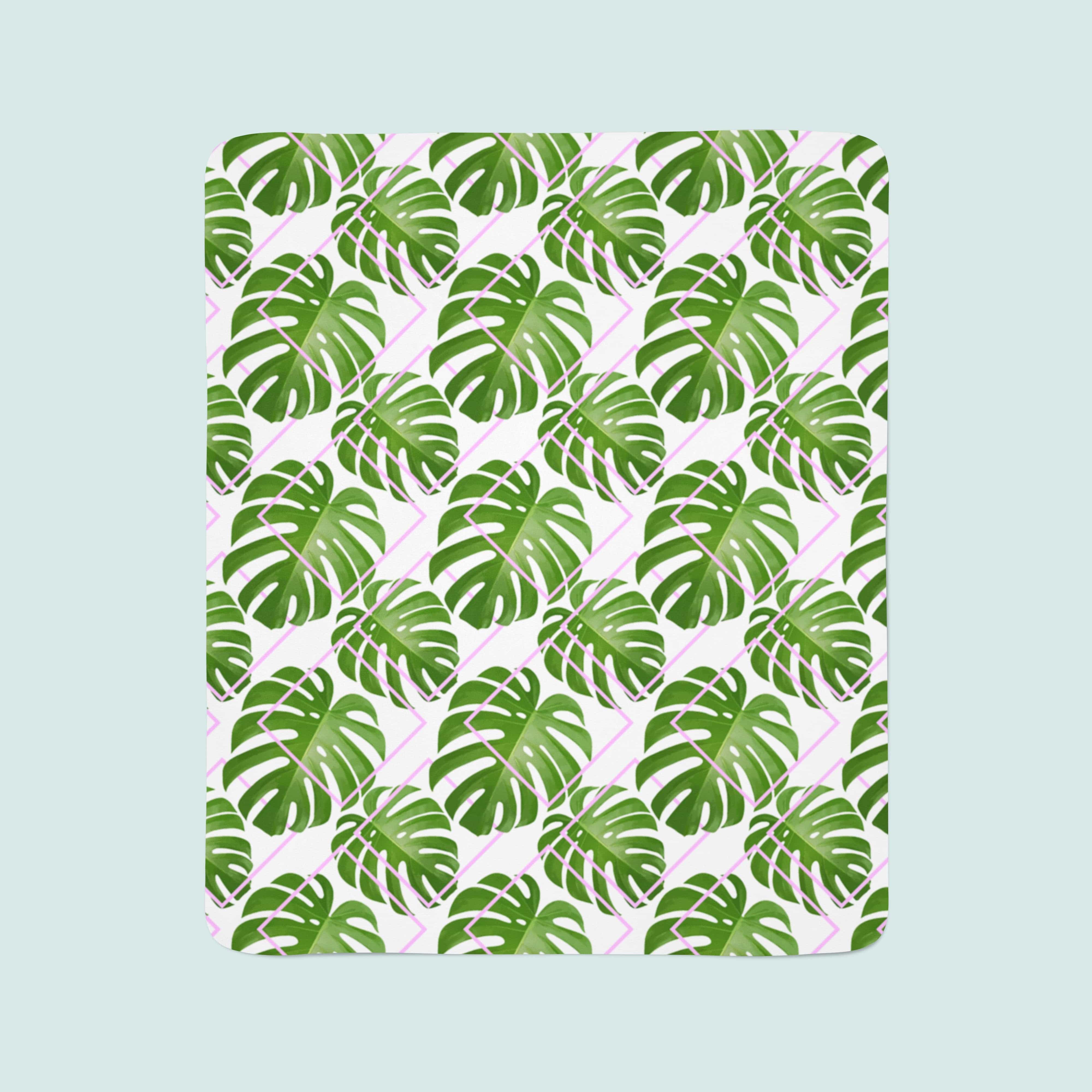 Flīsa pleds Tropical Palm Leaves E-interjers.lv