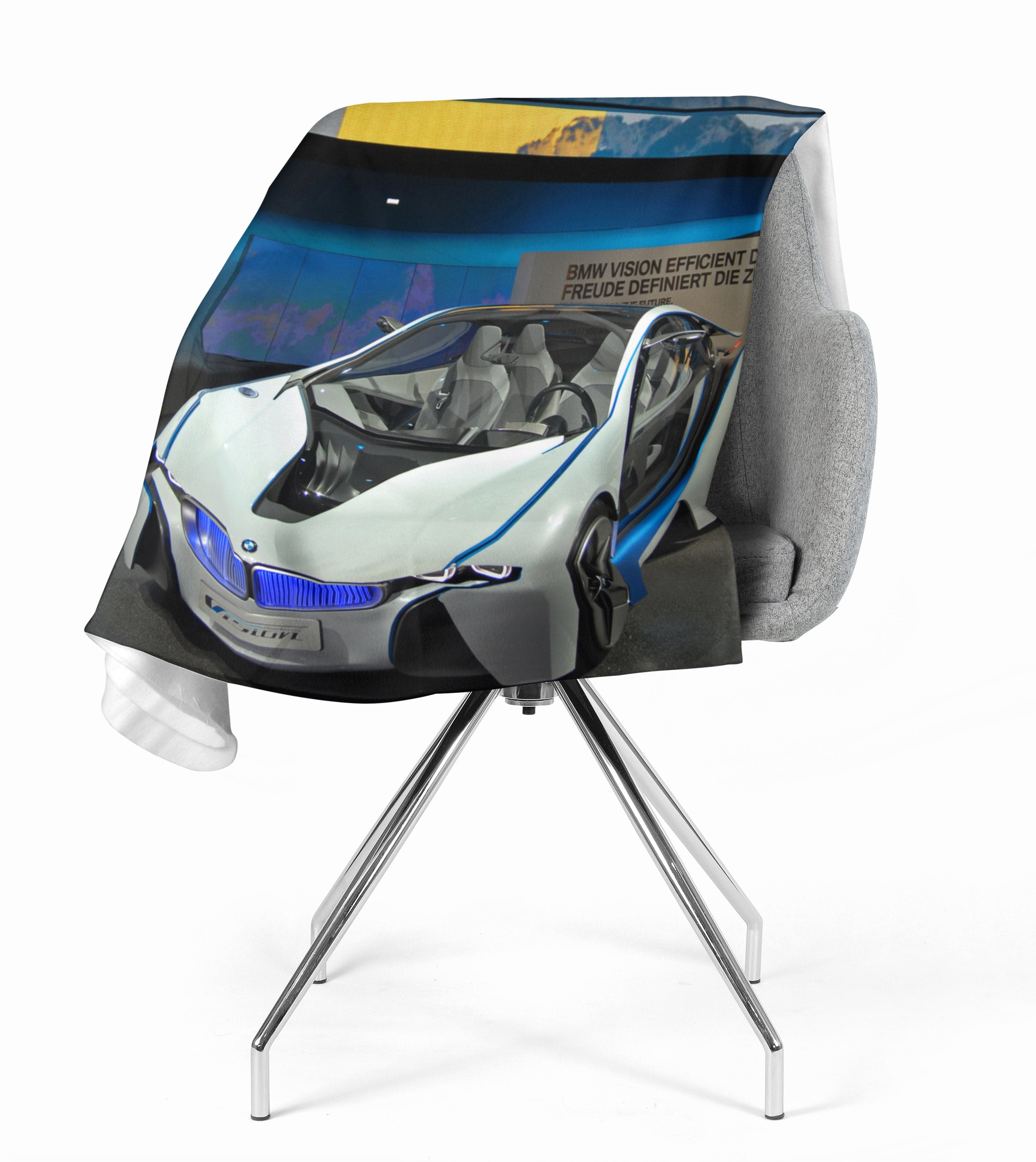 Flīsa pleds White Supercar E-interjers.lv