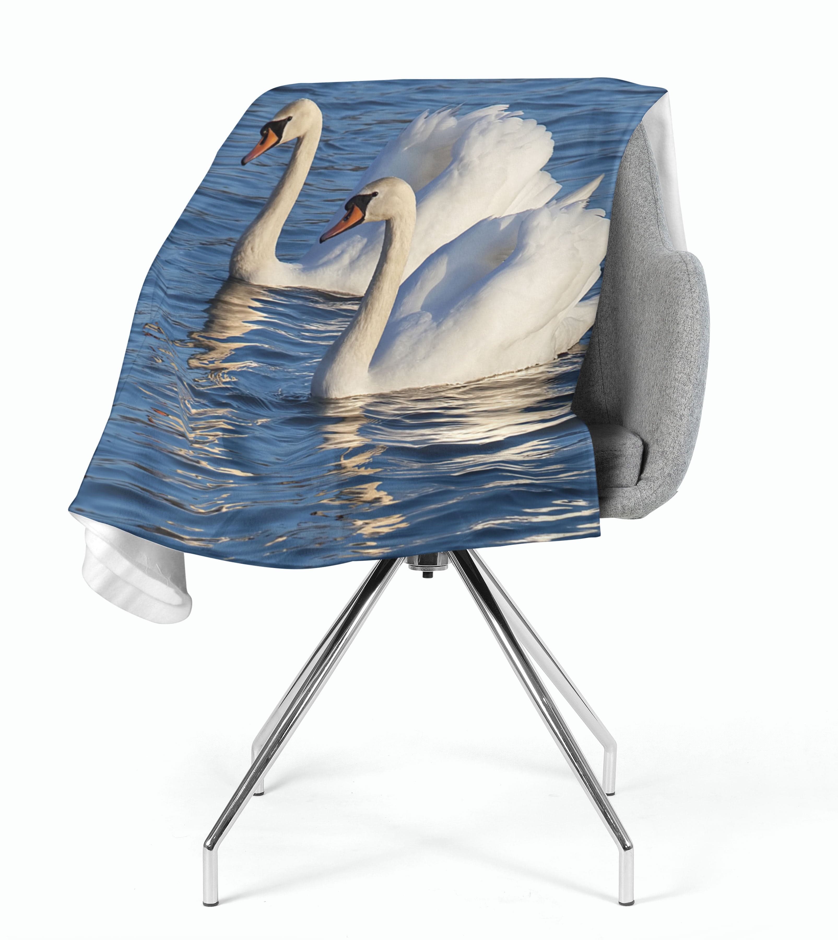 Flīsa pleds White Swans E-interjers.lv